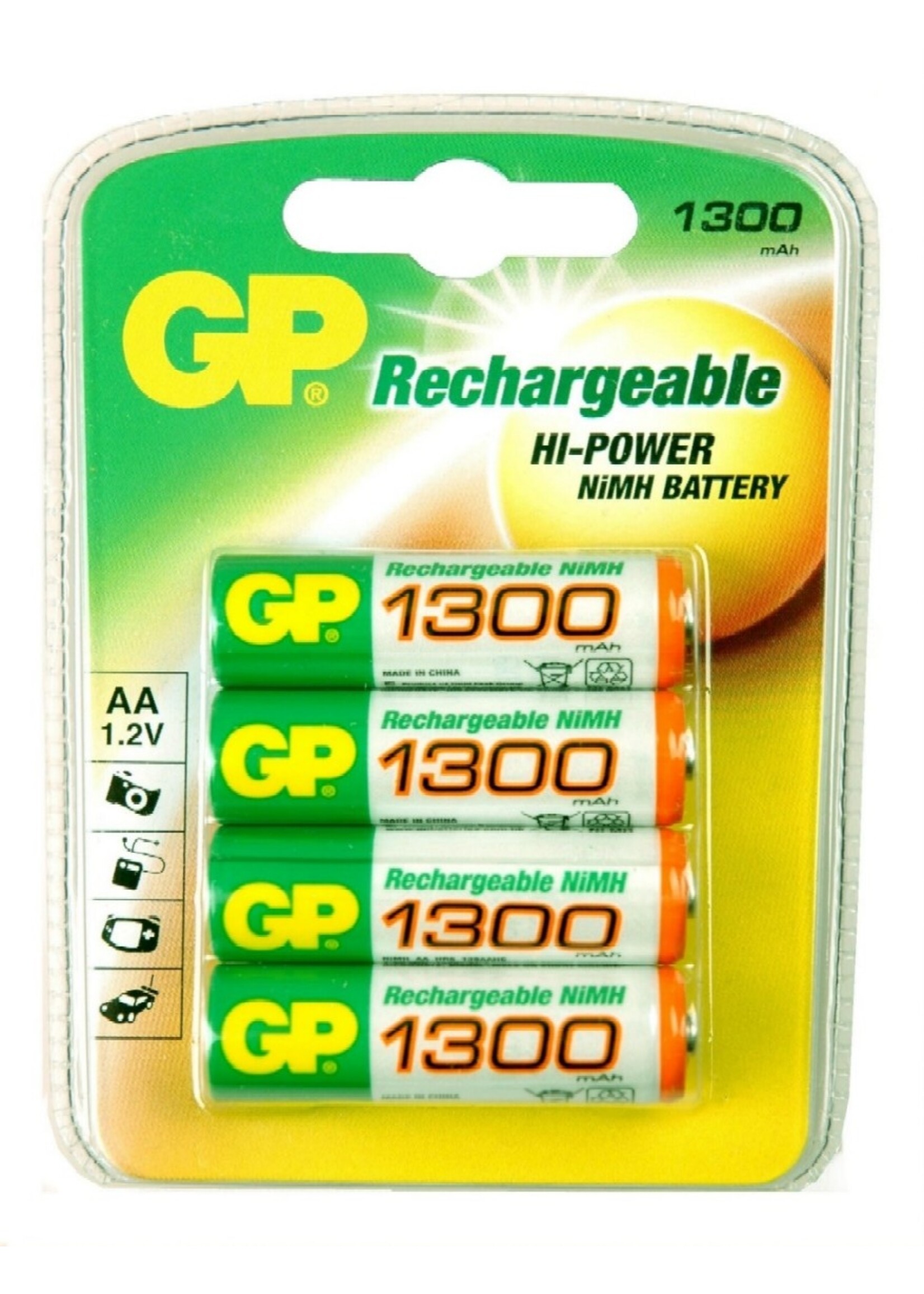 GP Batterij oplaadbaar GP-AA- 1300mAH x4st
