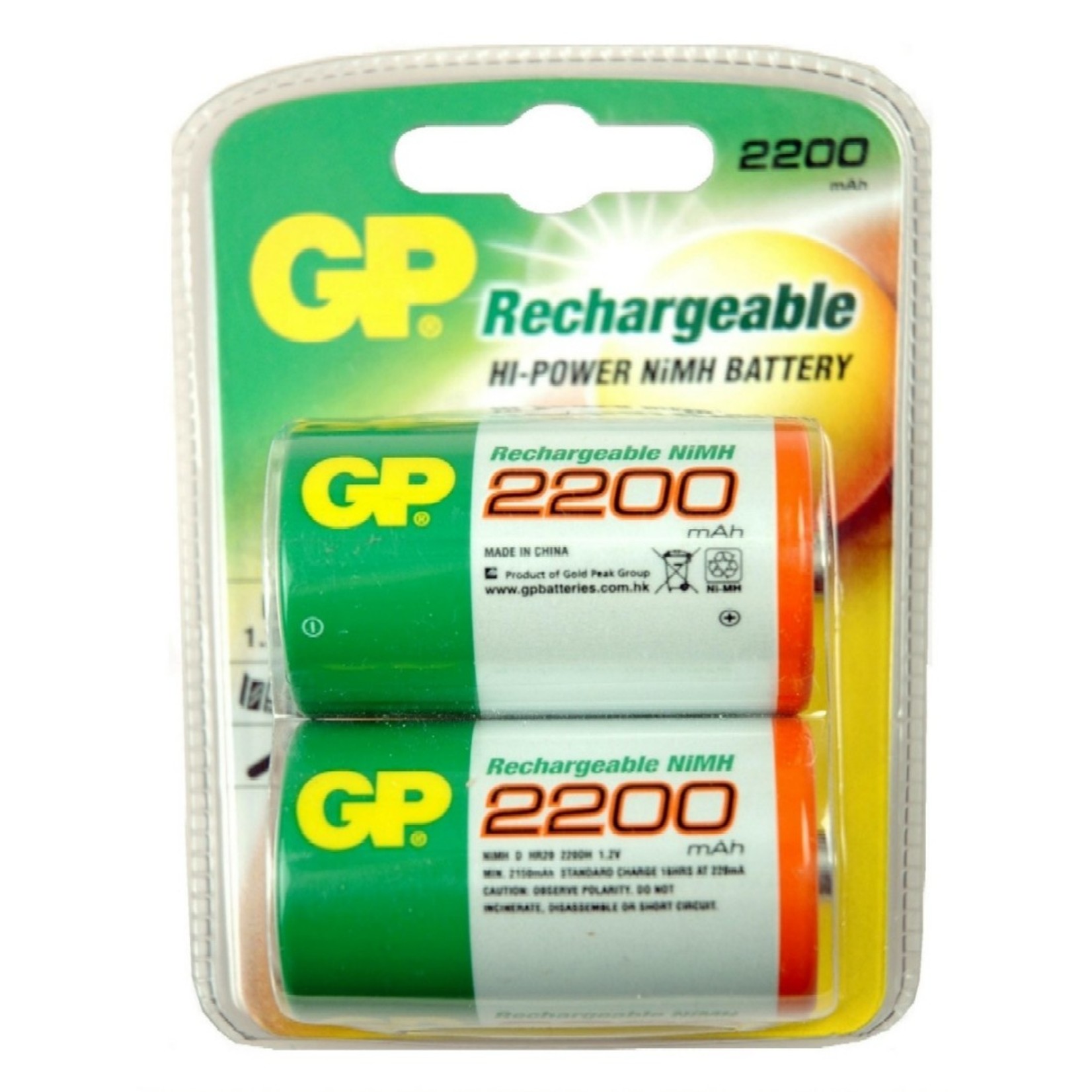 GP Batterij oplaadbaar GP ReCyKo+ D- x2st