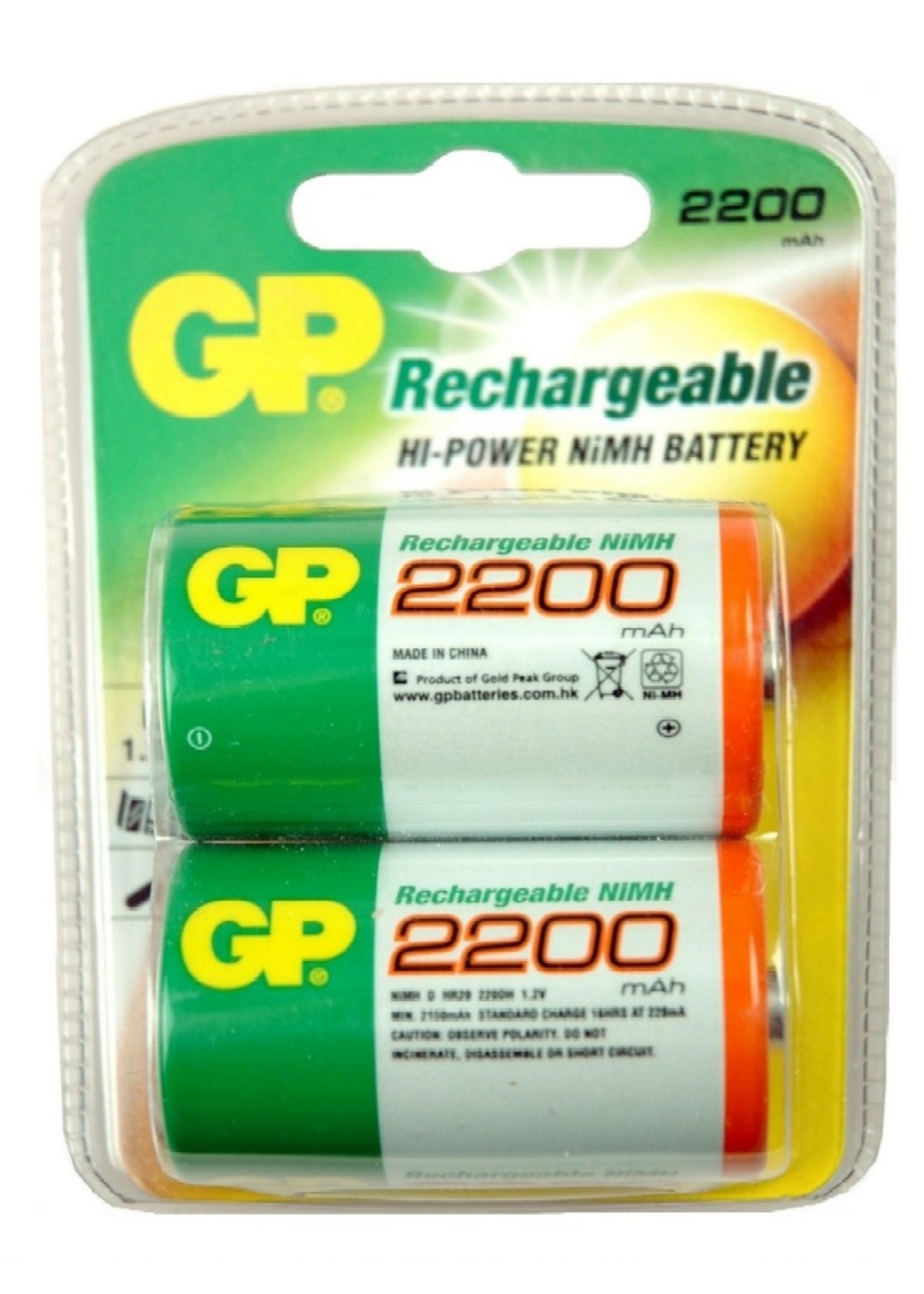 GP Batterij oplaadbaar GP ReCyKo+ D- x2st