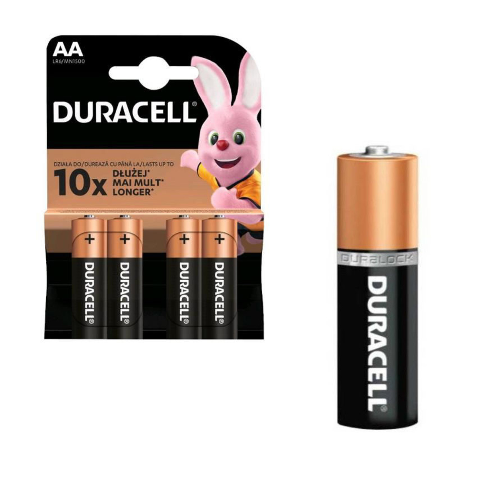 Duracel Batterij DURACELL LR6 (AA) of LR03 (AAA) 1.5V x4st.