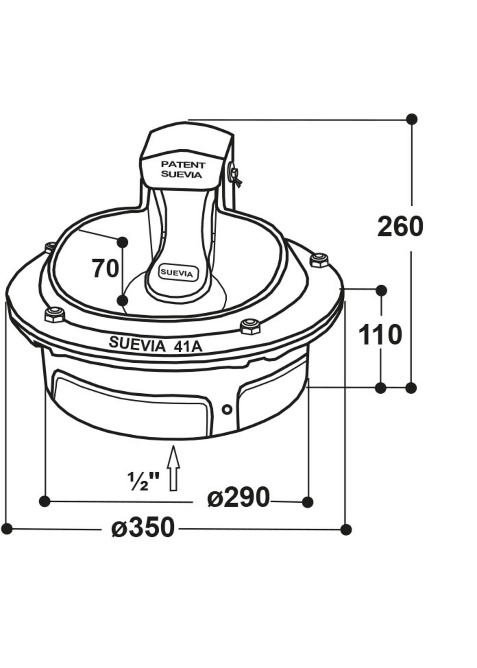Suevia Drinkbak model 41 A verwarmbaar 80 watt 24 volt