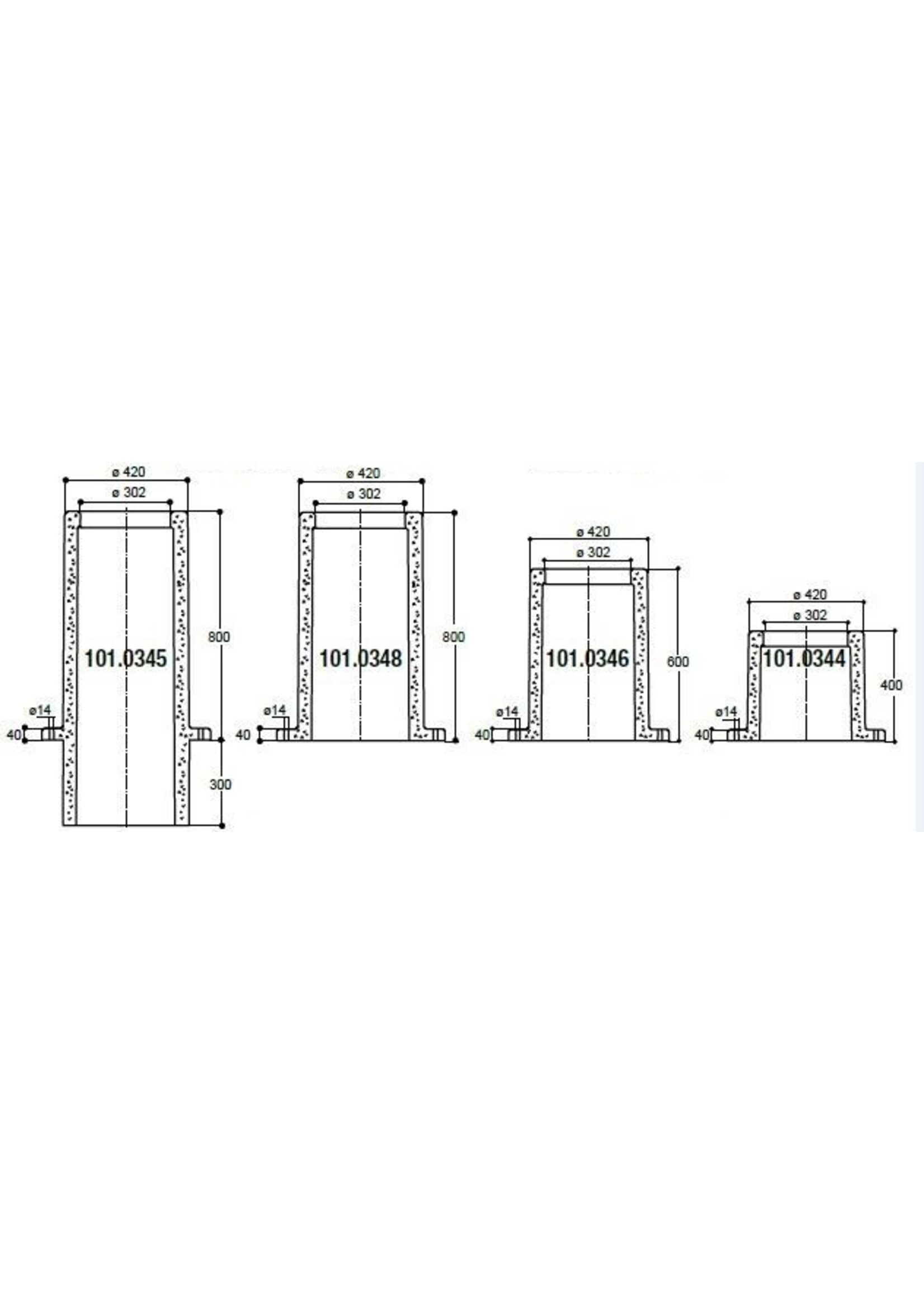 Geïsoleerde buis 40 cm. voor model 41 A / 43 A