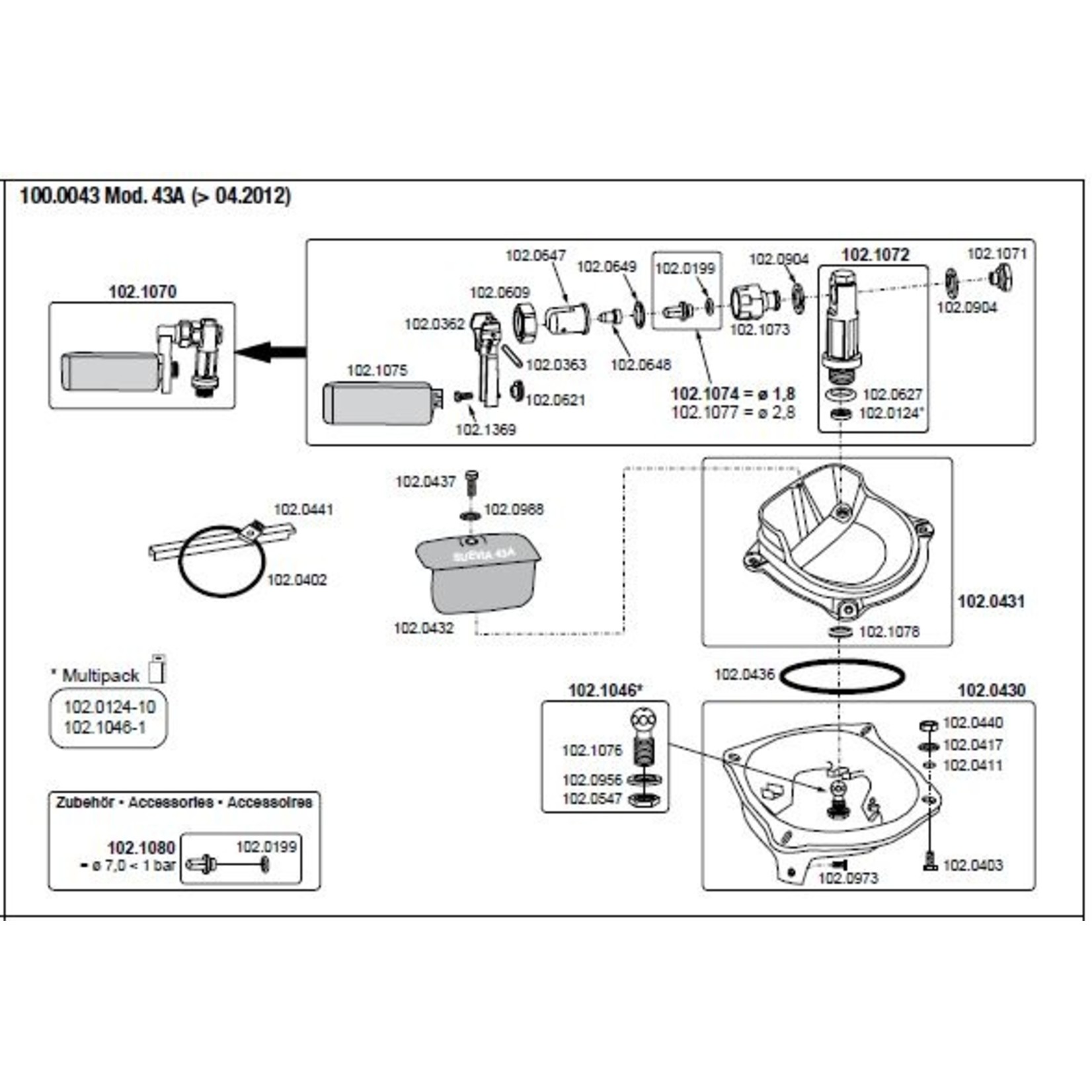 Suevia Verwarmbare drinkbak Model 43a (80W verwarmingselement)