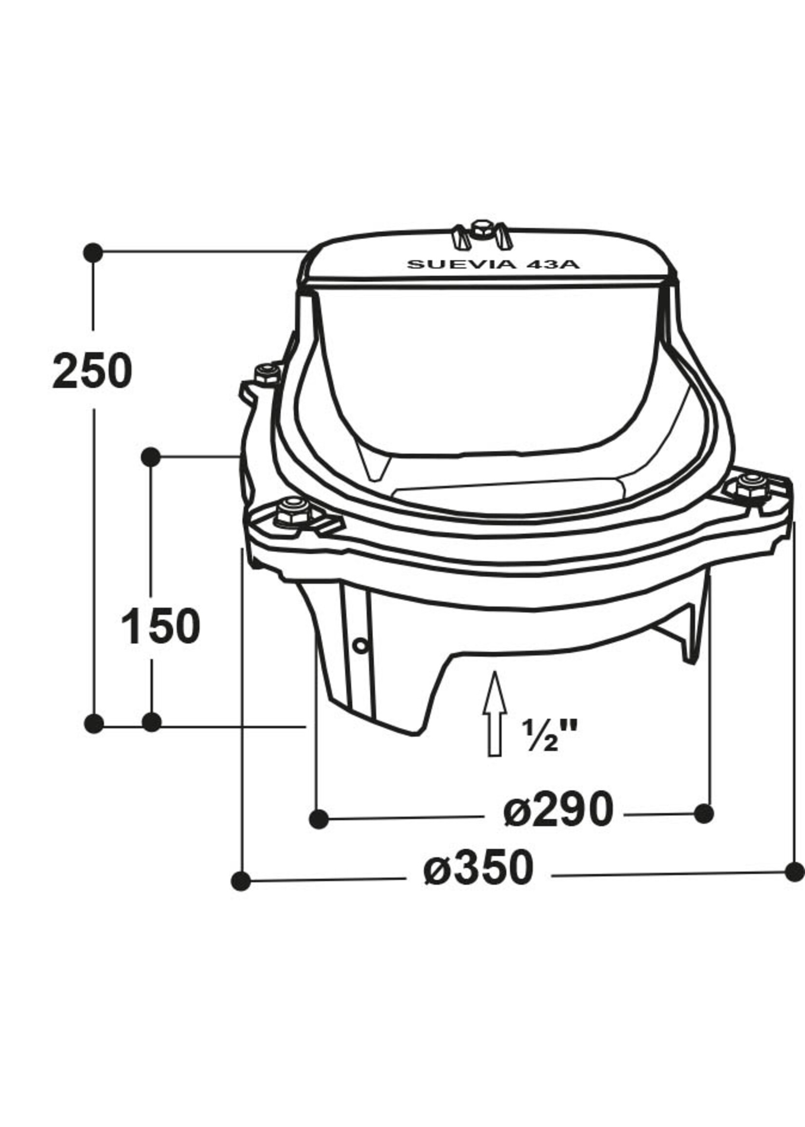 Suevia Verwarmbare drinkbak Model 43a (80W verwarmingselement)