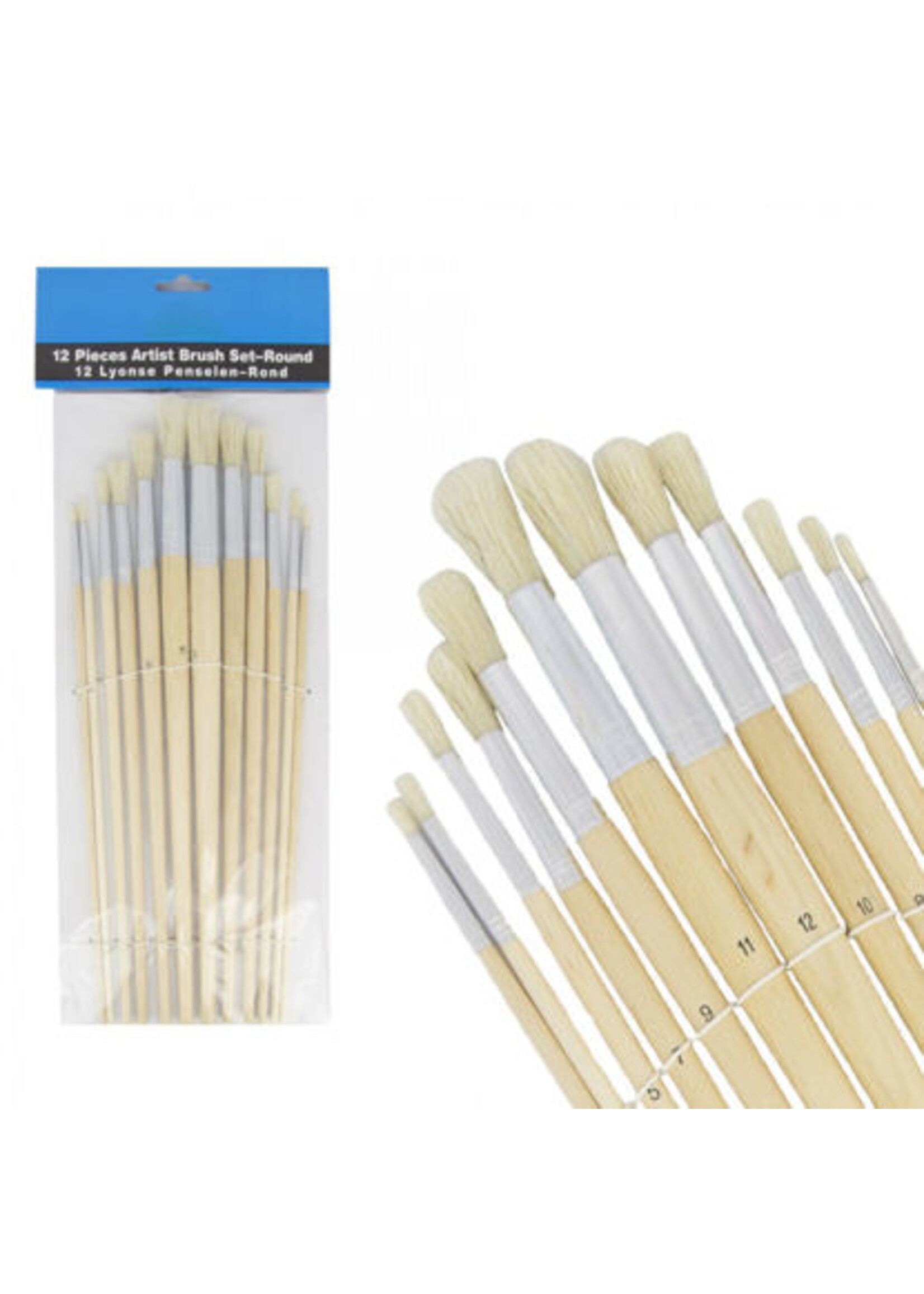 Schilders penseelset ROND, 12-delig