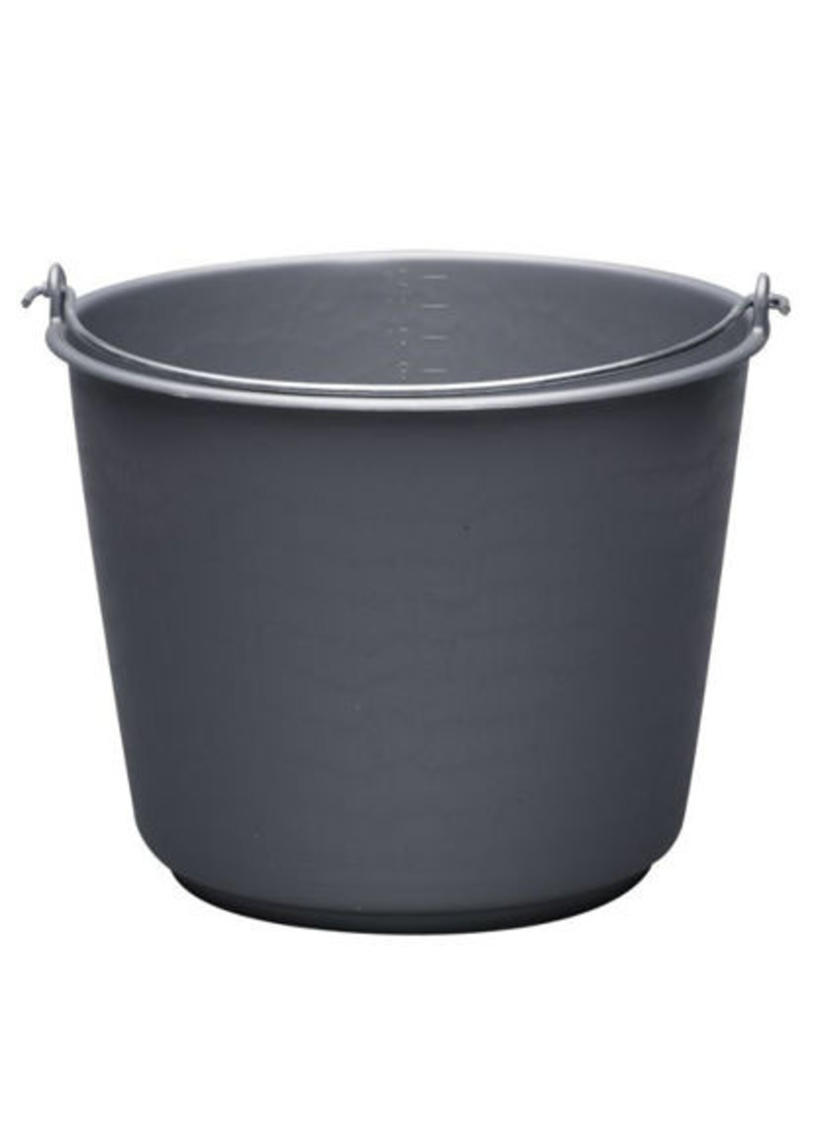 Bouwemmer kunststof, grijs 12L.