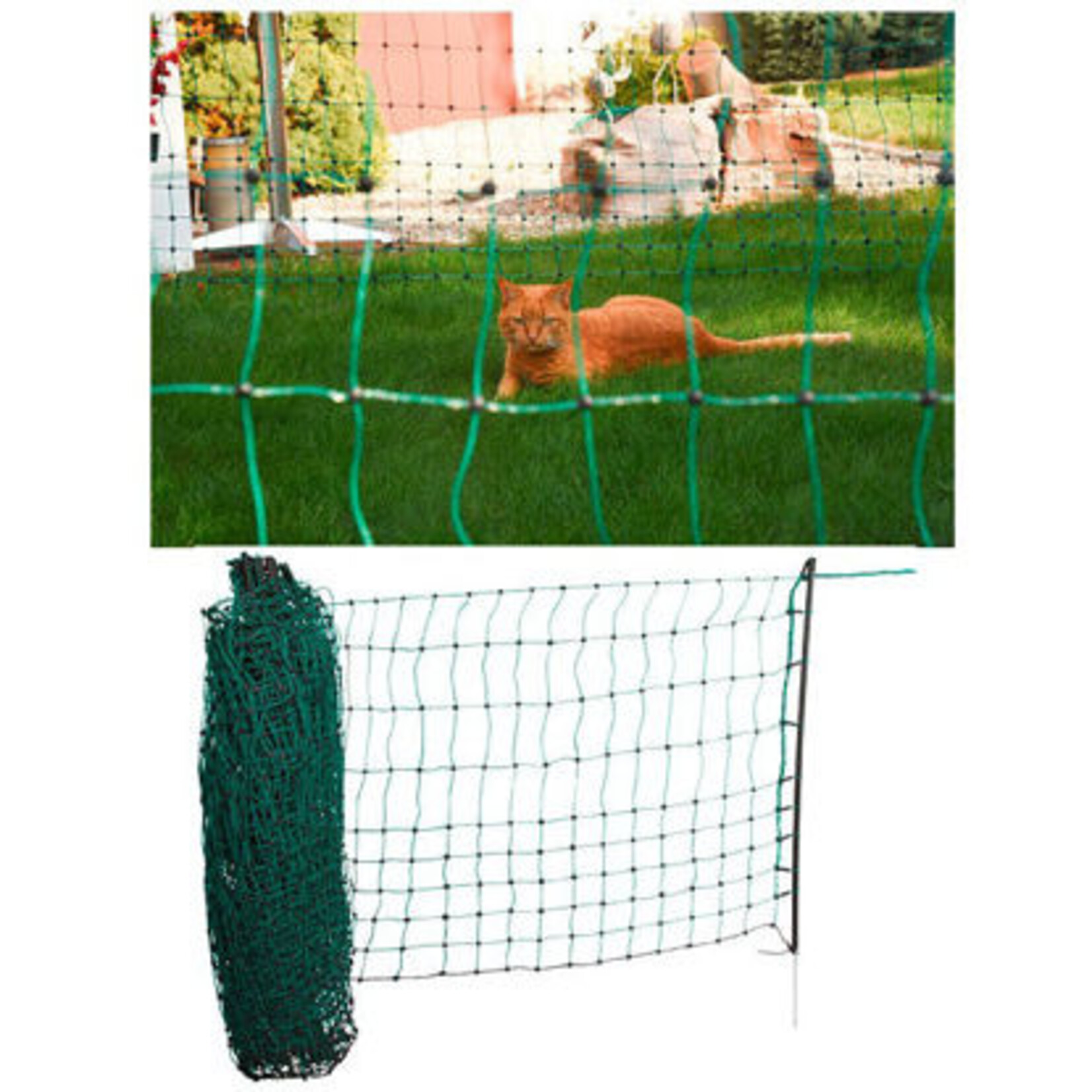 AKO Afrastering AKO Kattennet CatNet 77cm-25m. enkele pen -GROEN-