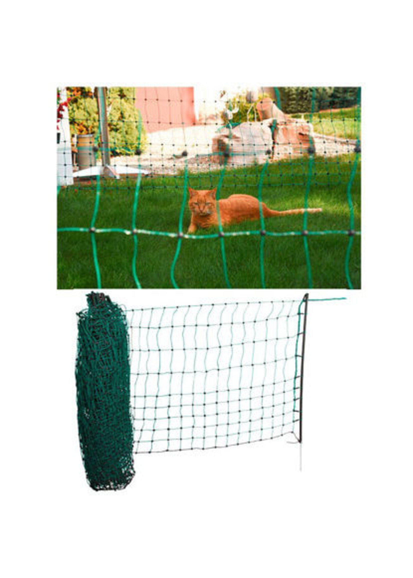 AKO Afrastering AKO Kattennet CatNet 77cm-25m. enkele pen -GROEN-