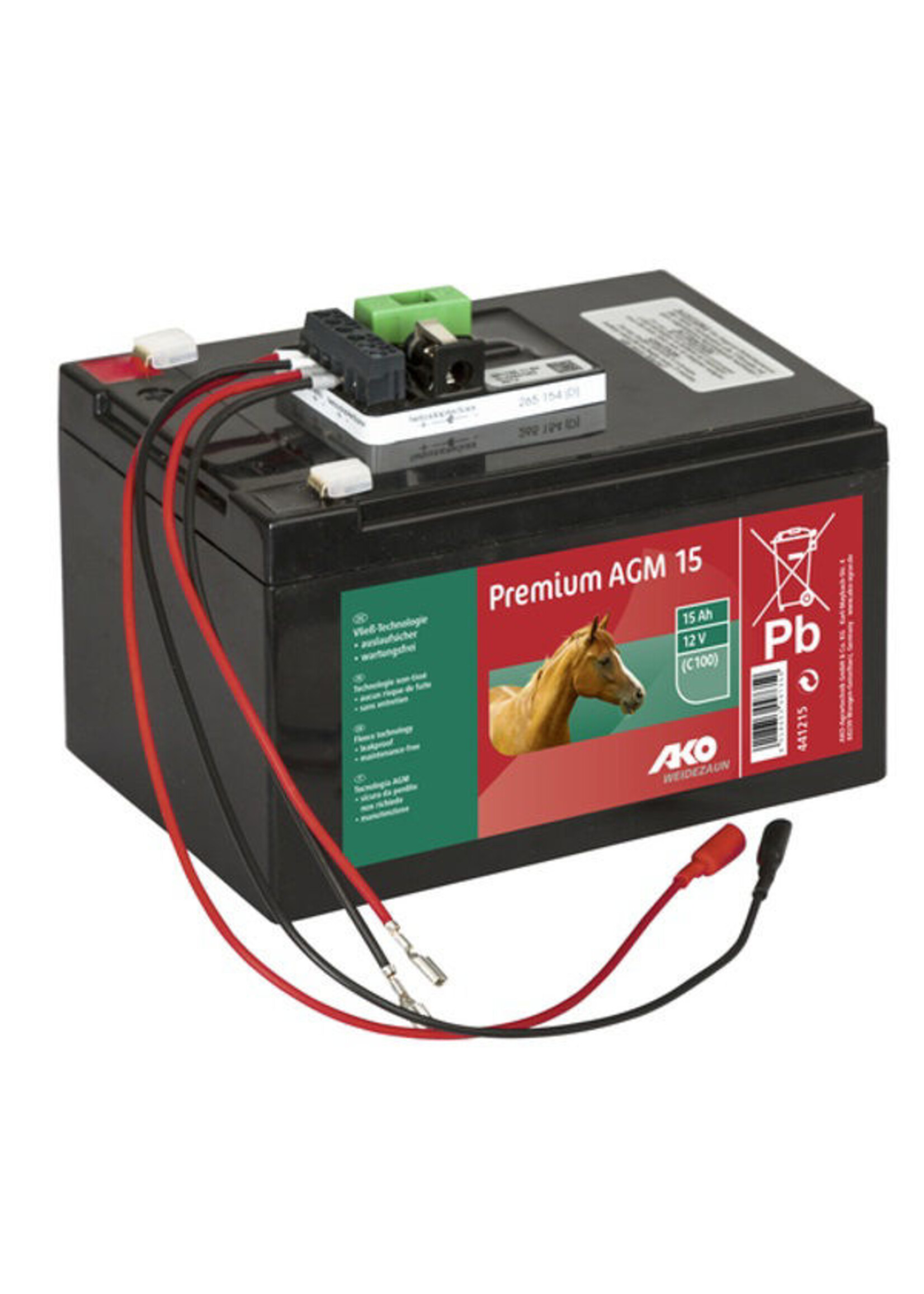 AKO Afrastering AKO Premium AGM vliesaccu 15 Ah complete set