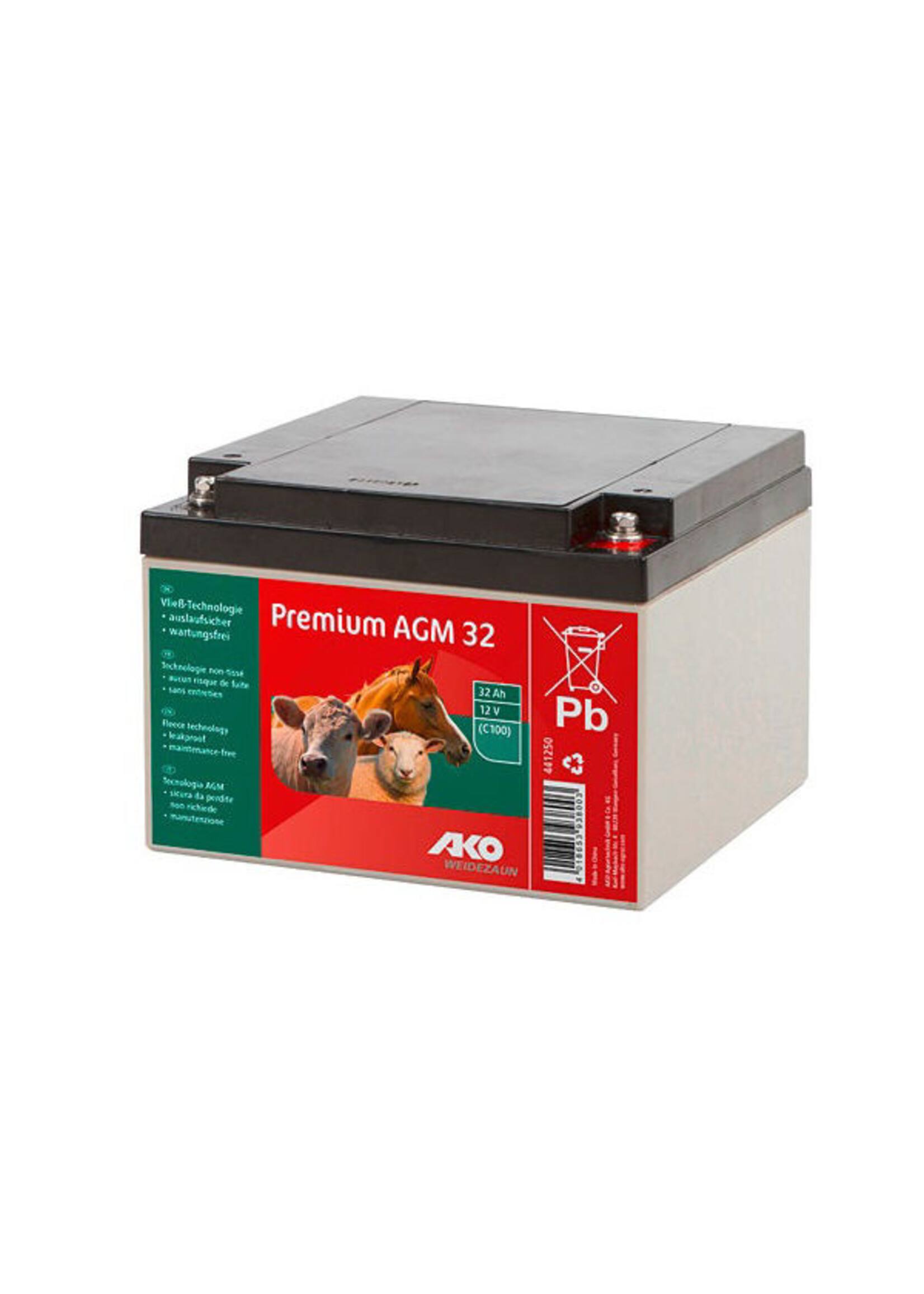 AKO Afrastering AKO Premium AGM vliesaccu 32 Ah