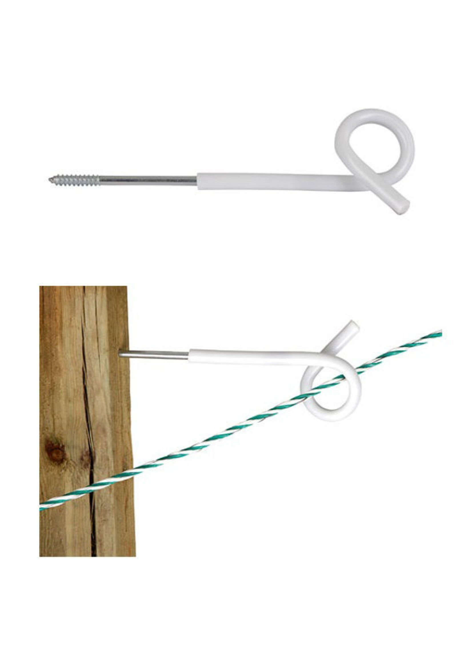 AKO Afrastering AKO Afstandisolator 25cm krulstaart -Wit- (zakje 5 st)