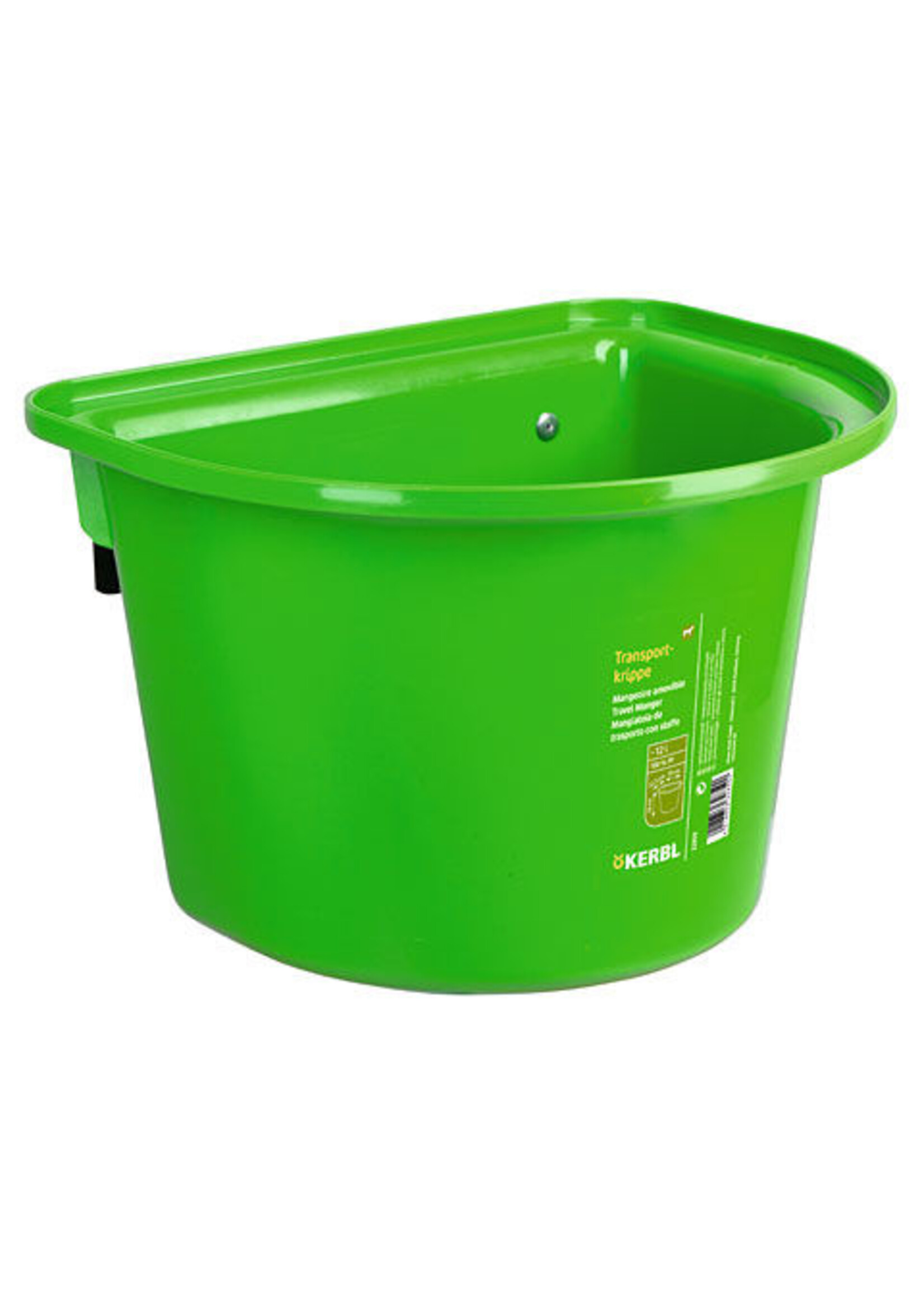 Kerbl Voerbak met ophanghaken, halfrond, fel-groen 12L