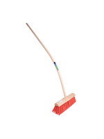 Gemeentebezem 45cm, kunstvezel rood MM +ERGOsteel 170cm