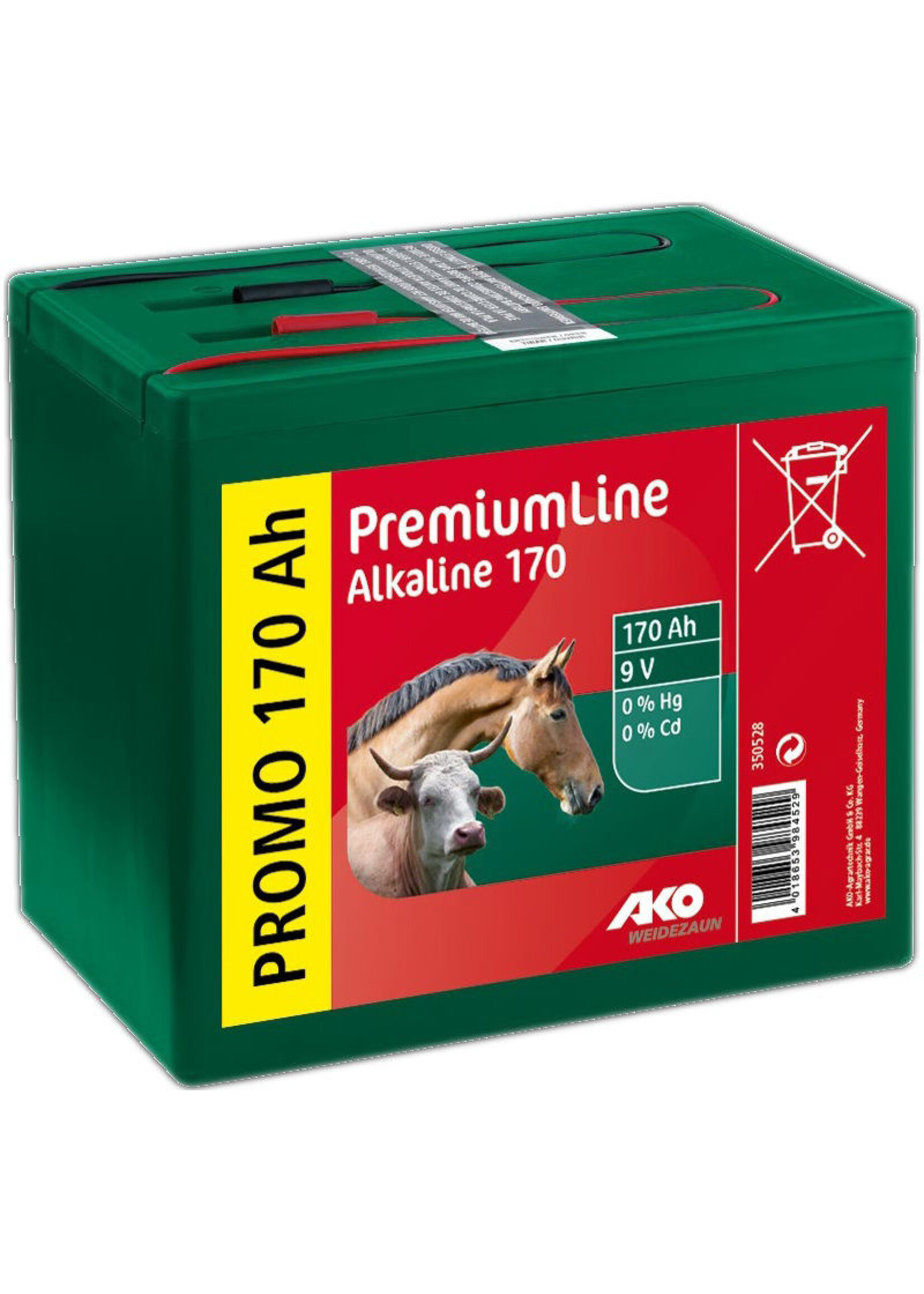 AKO Afrastering AKO ALKALINE droge batterij 9 V, 170 Ah