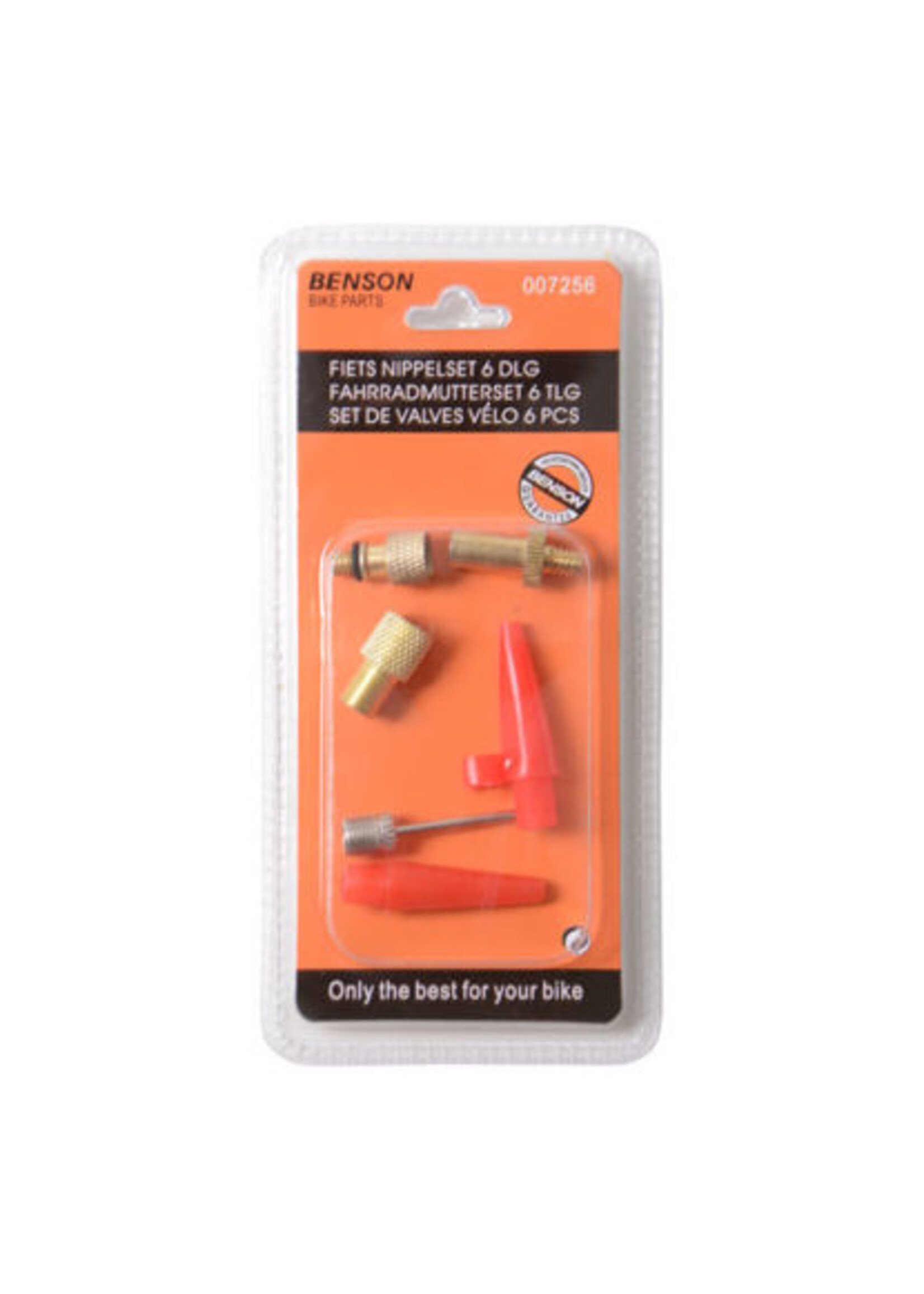 Fietspomp /oppomp nippelset 6-delig