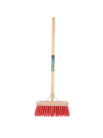 MM Bezem FSC 29cm, kunstvezel rood  MM +steel 150cm +stokhouder