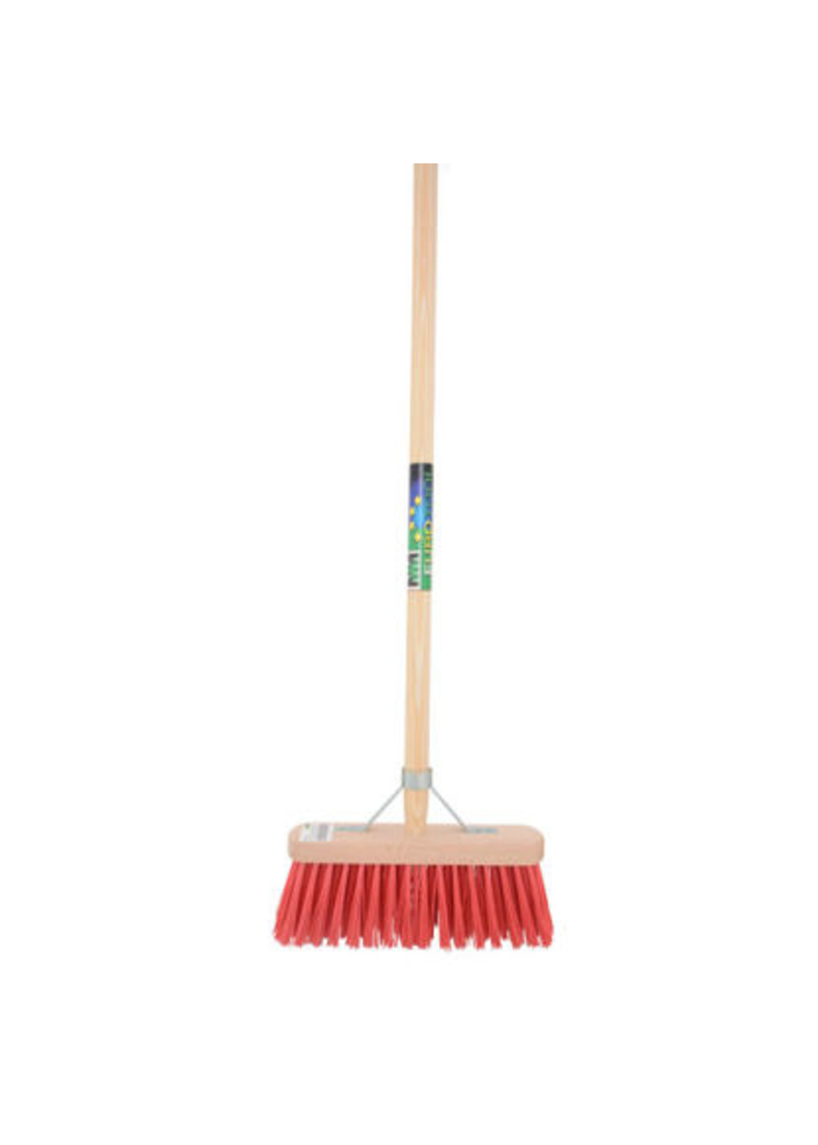 MM Bezem FSC 29cm, kunstvezel rood  MM +steel 150cm +stokhouder