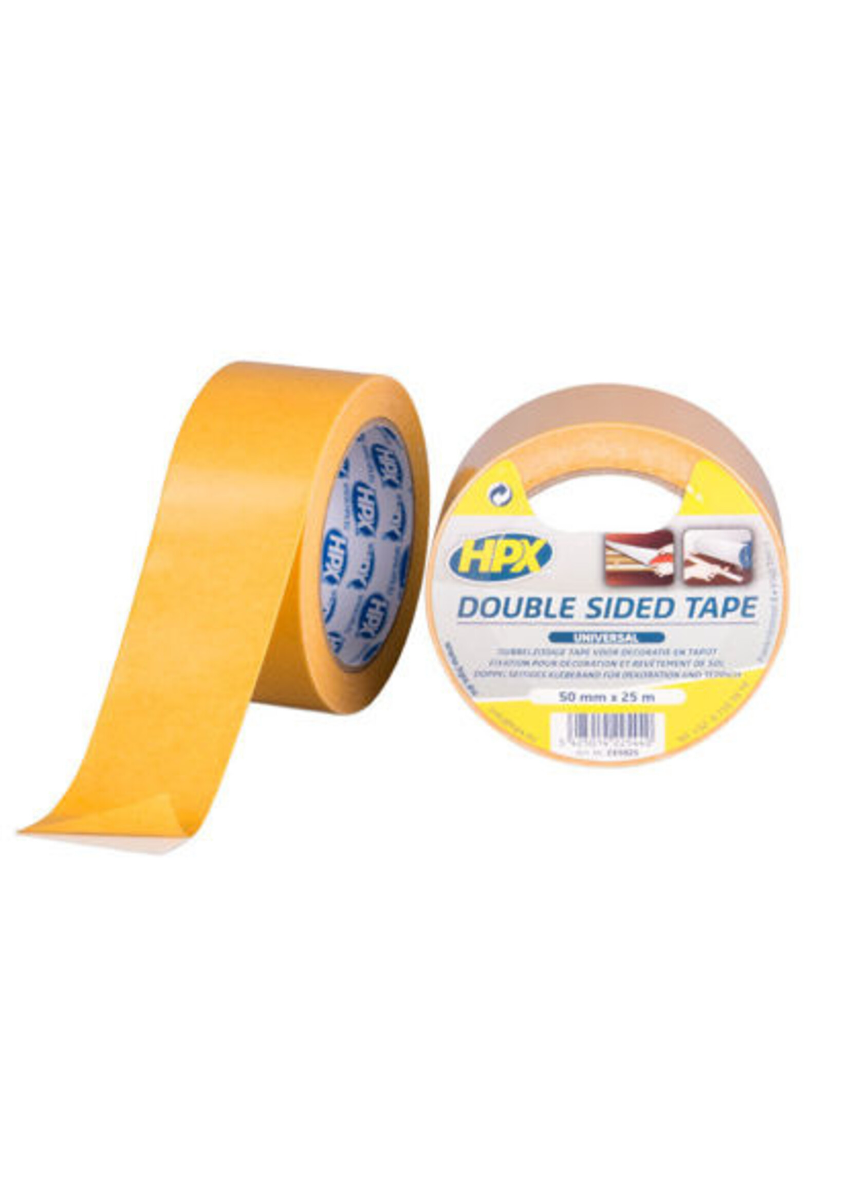 Dubbelzijdig universele tape WIT 50mm x 25m.