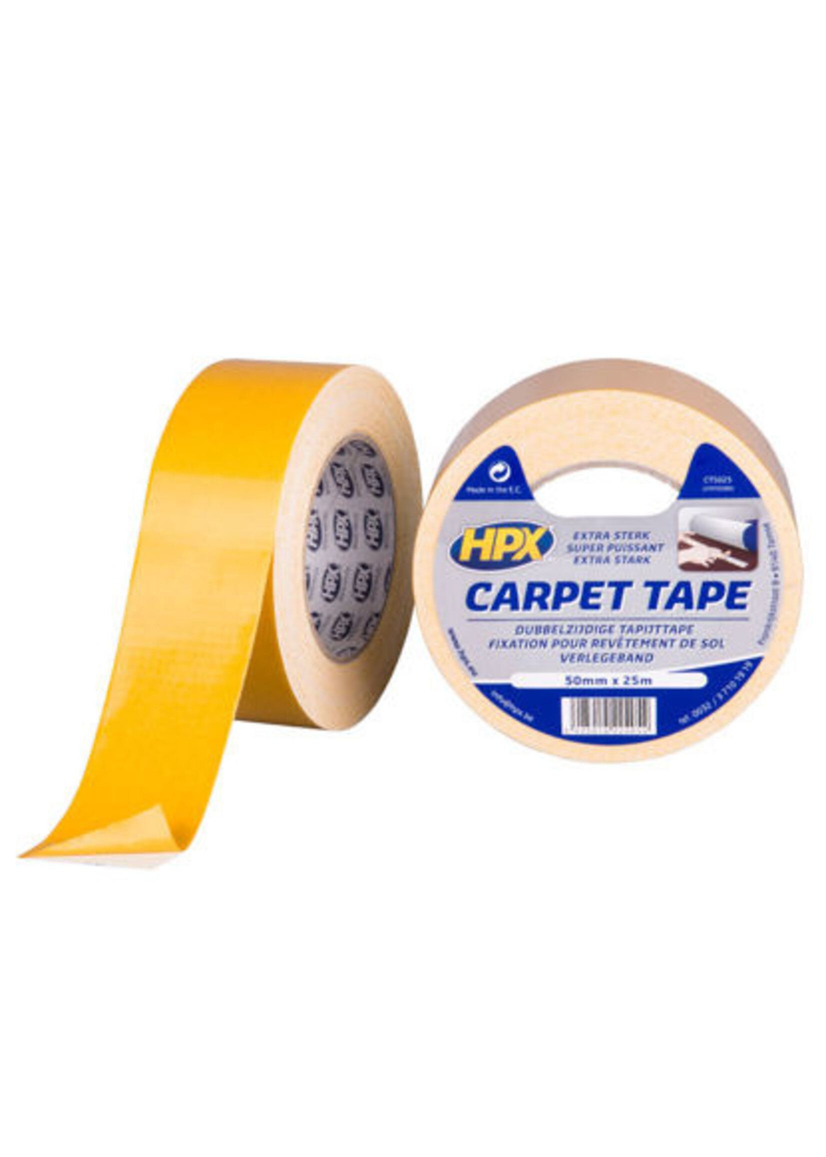 Dubbelzijdig tapijttape -WIT- 50mm x 25m.