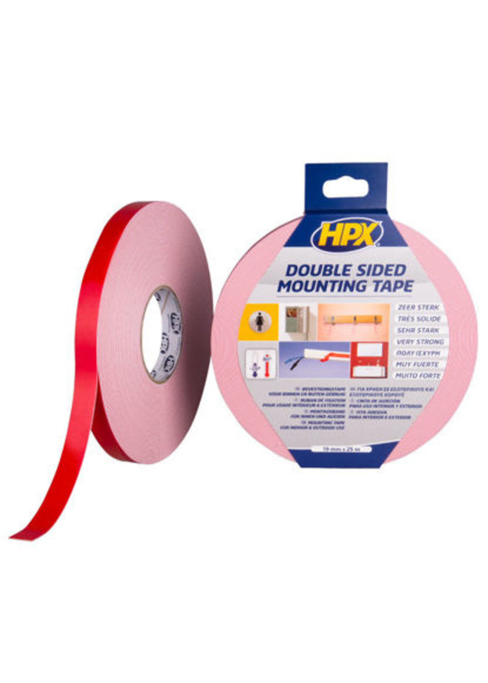 Dubbelzijdig spiegel montage tape WIT 19mm x 25m.