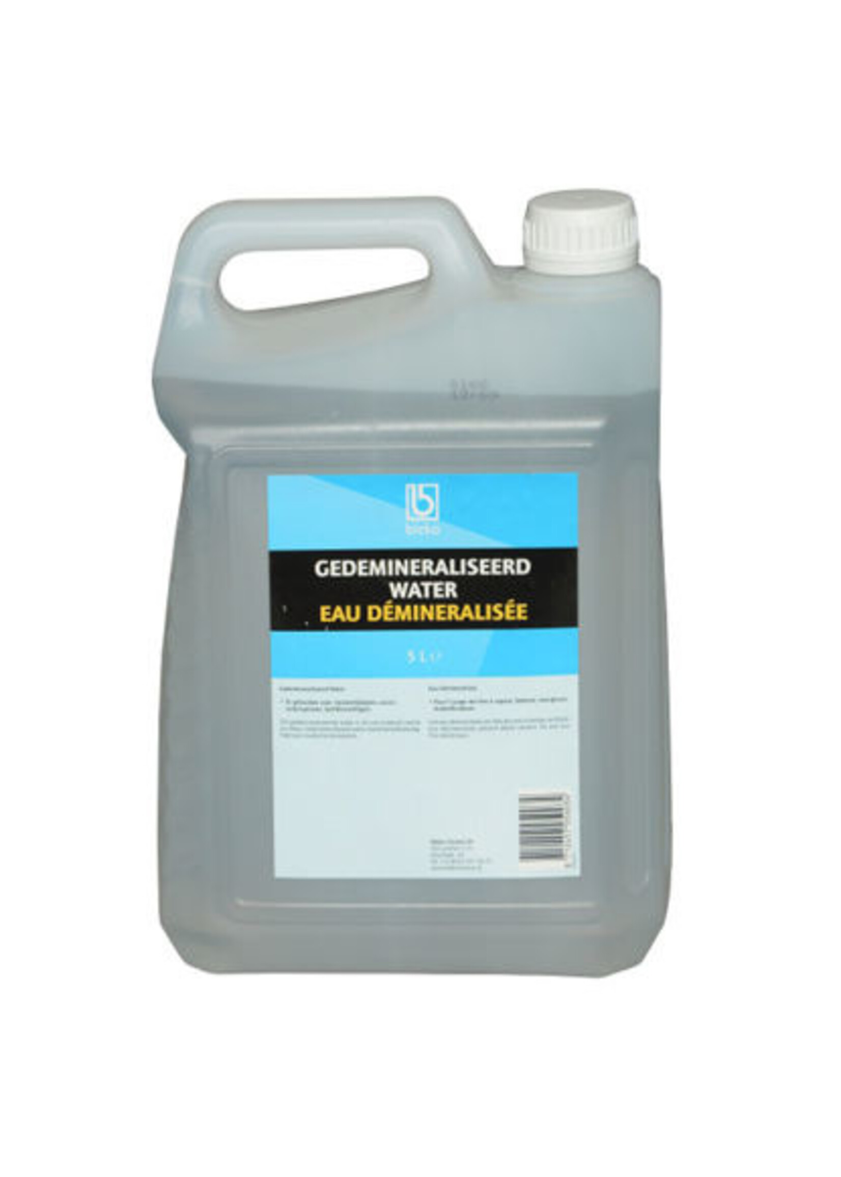 Bleko Gedemineraliseerd water, 5-liter á 3 stuks verpakt.