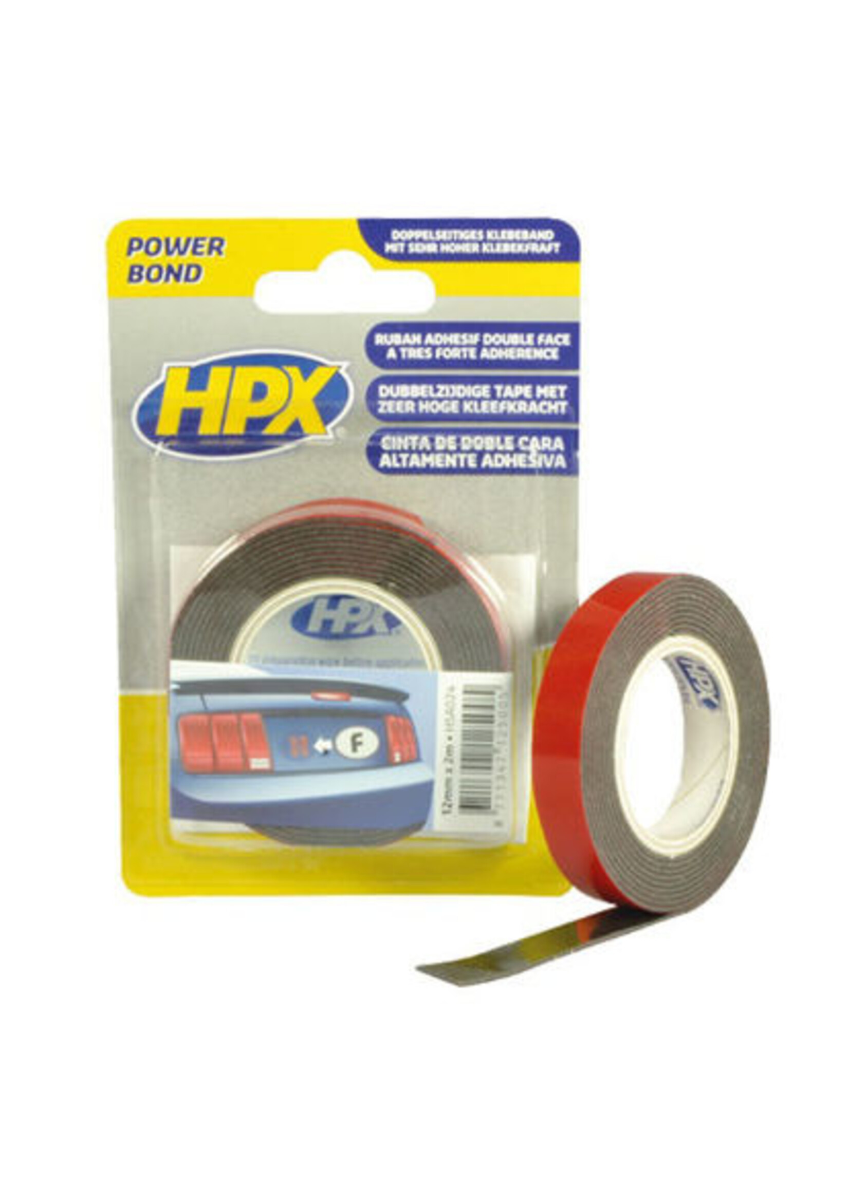 Dubbelzijdig acryl tape HSA Powerbond antraciet 12mm x 2m.