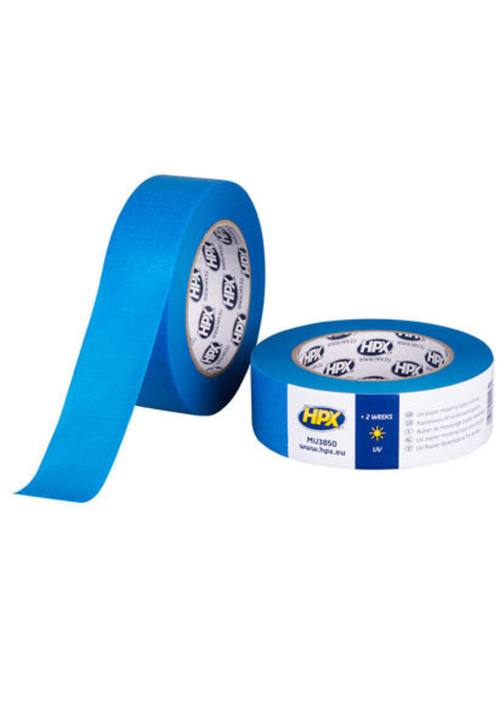 Afplakband Masking tape UV BLAUW 38mm x 50m