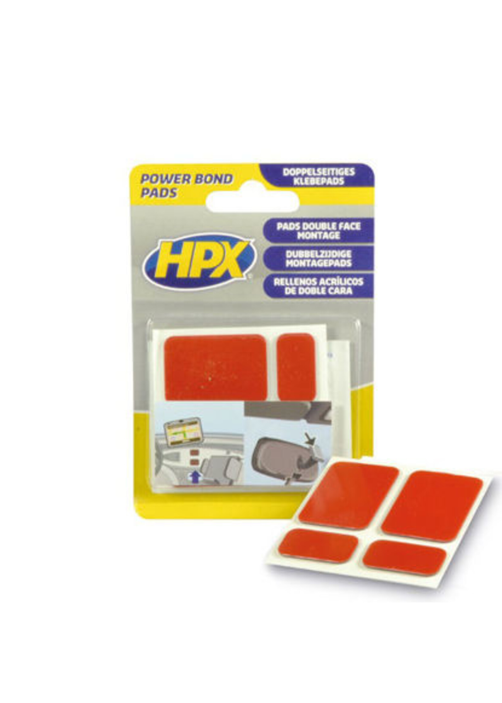 Dubbelzijdig acryl tape HSA Powerbond pads antraciet (4 st)