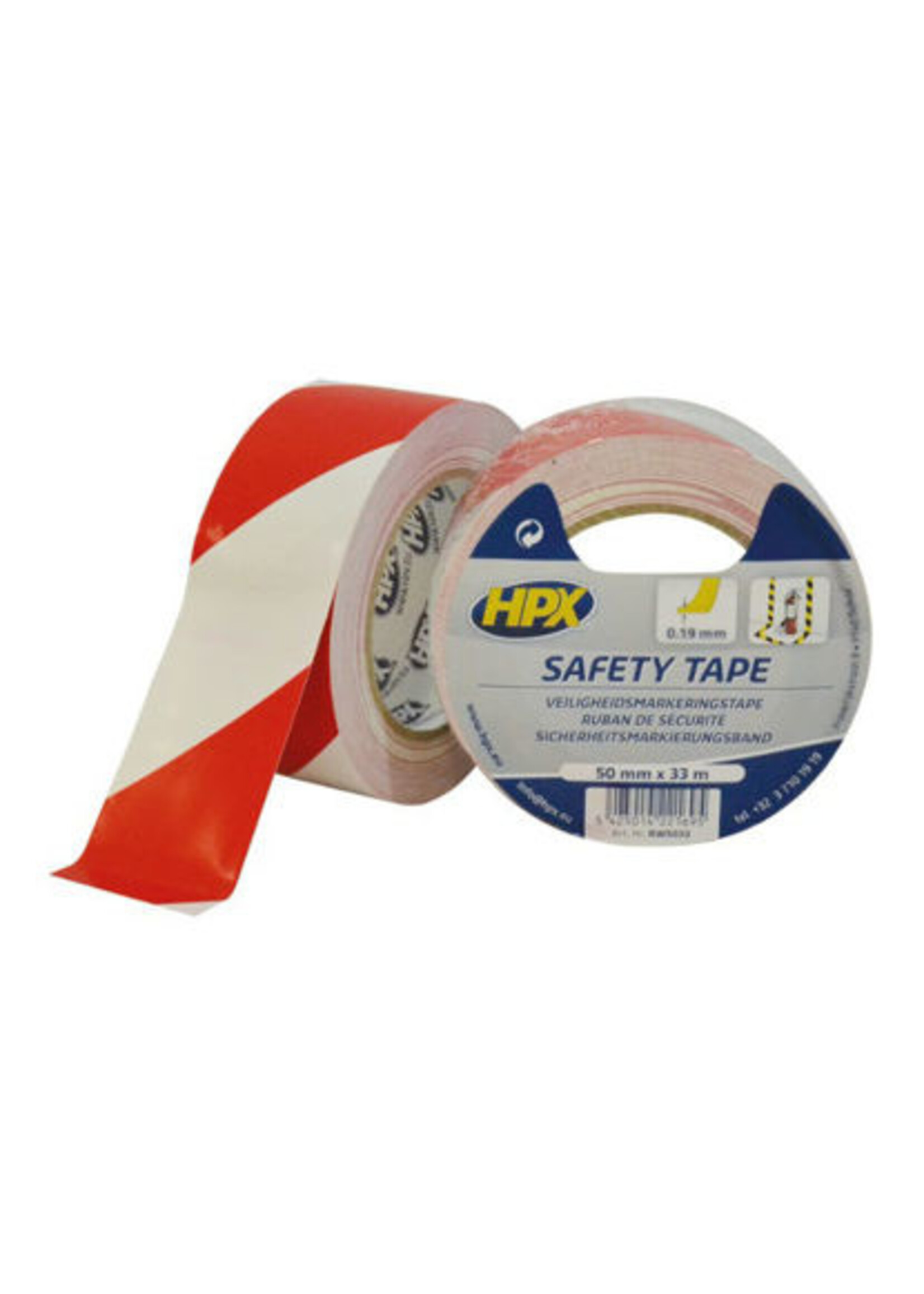 Zelfklevende afzettape rood/wit 50mm x 33m.