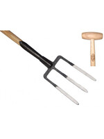 De wit Tuingereedschap Spitvork 3 tands gesm.veer, essen steel 90cm *deWit*