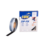 Zip fix klittenband (haak) -ZWART- 20mm x 5m.