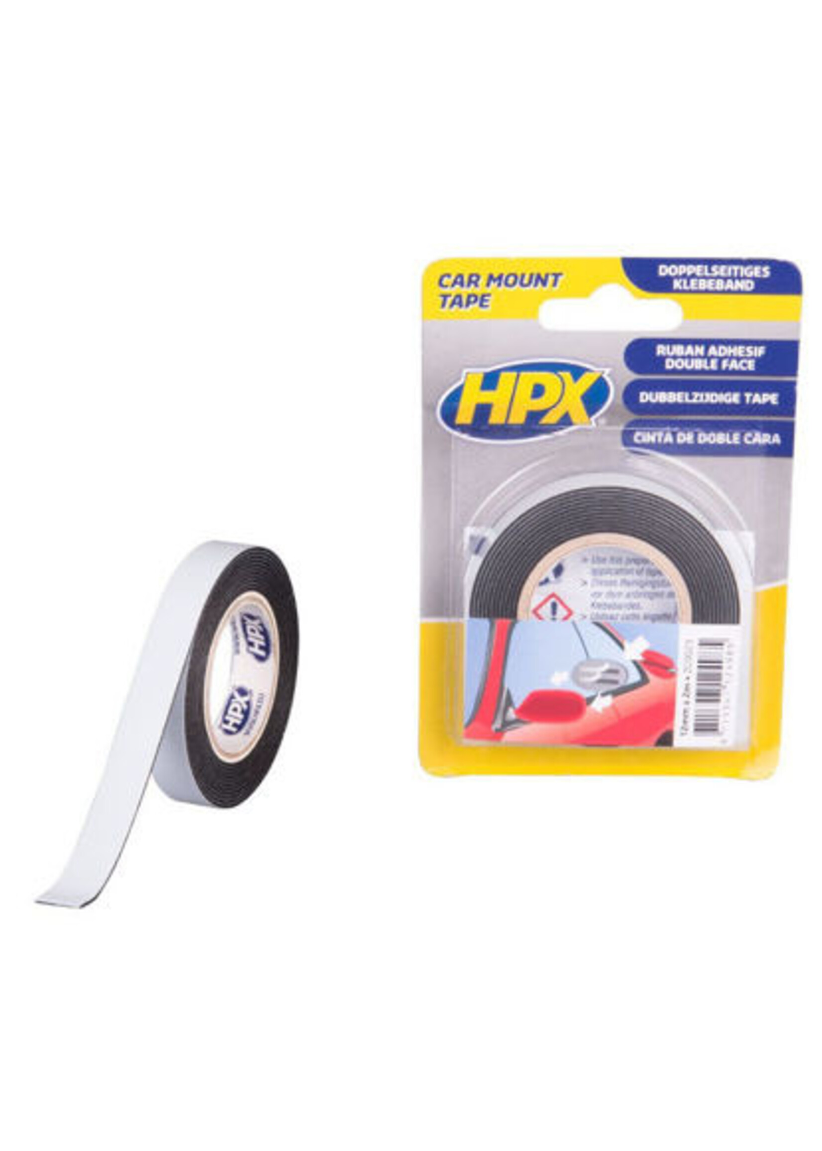 Dubbelzijdig PE bevestigingstape ZWART 12mm x 2m.