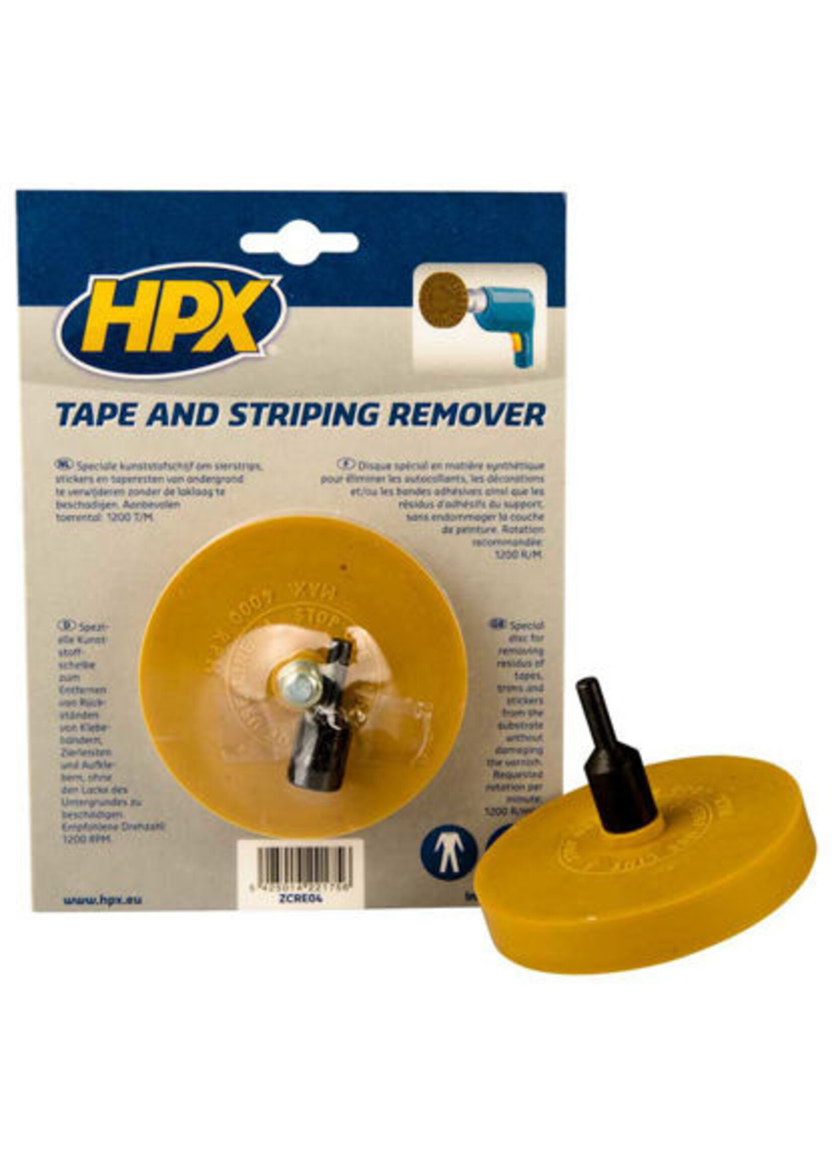 Tape & striping remover: kunststofschijf + as