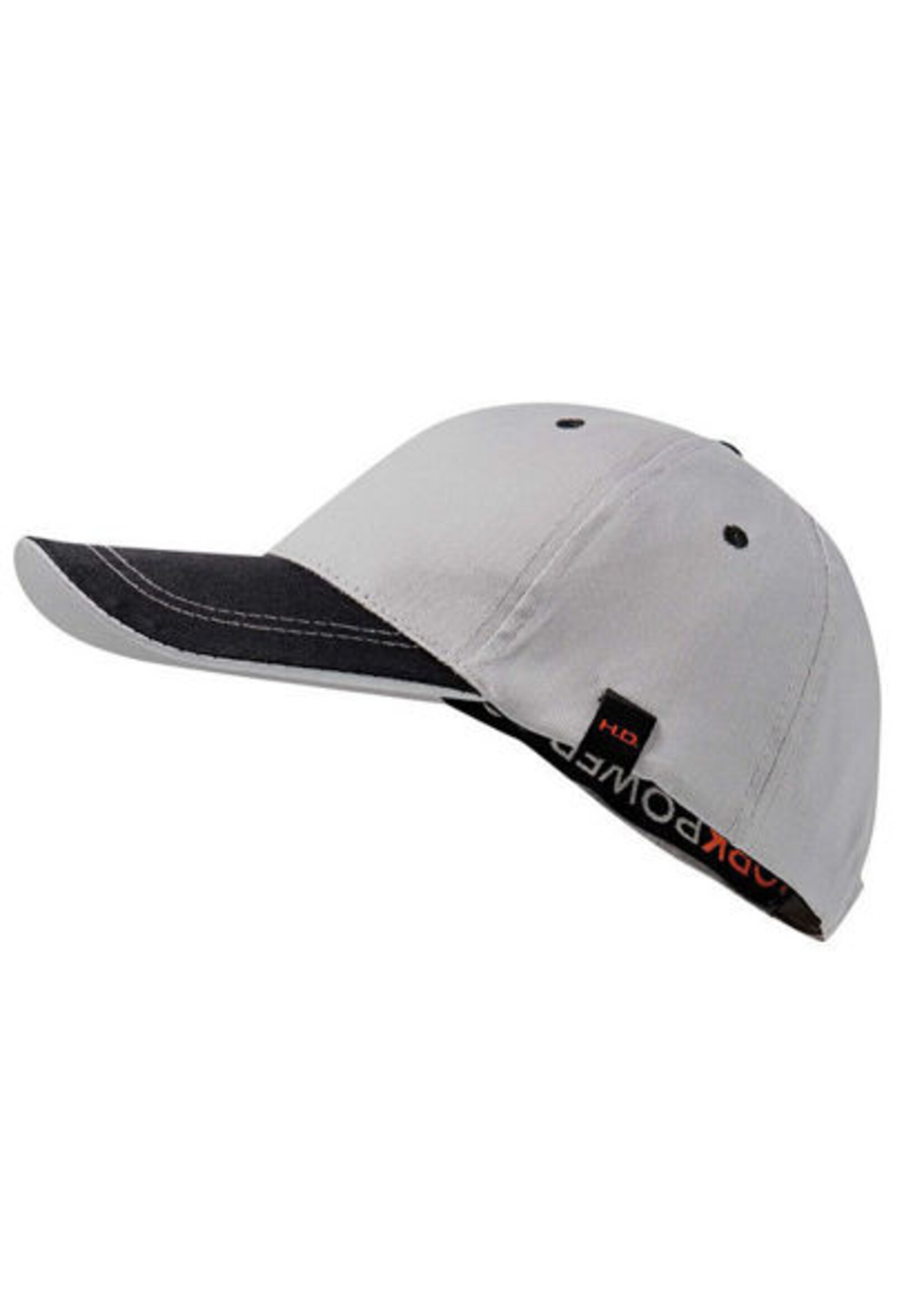 Werk- /BaseballCap, grijs, zwarte klep