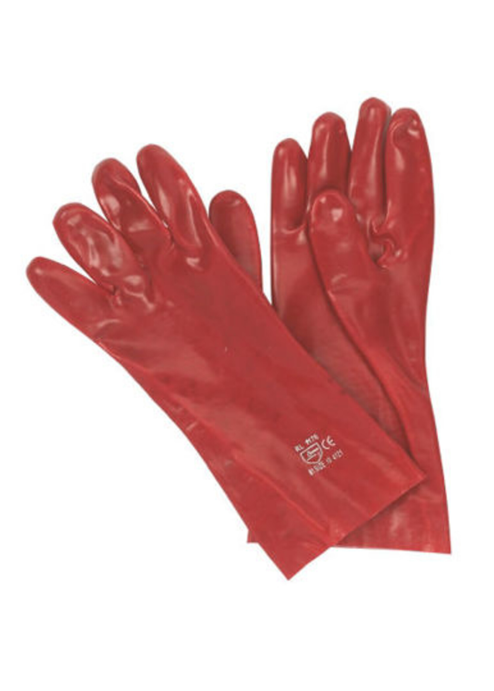 Handschoen PVC rood 45cm