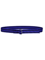 Riem nylon knelgesp 130cm, blauw / zwarte strepen Riem nylon knelgesp 130cm, blauw / zwarte strepen