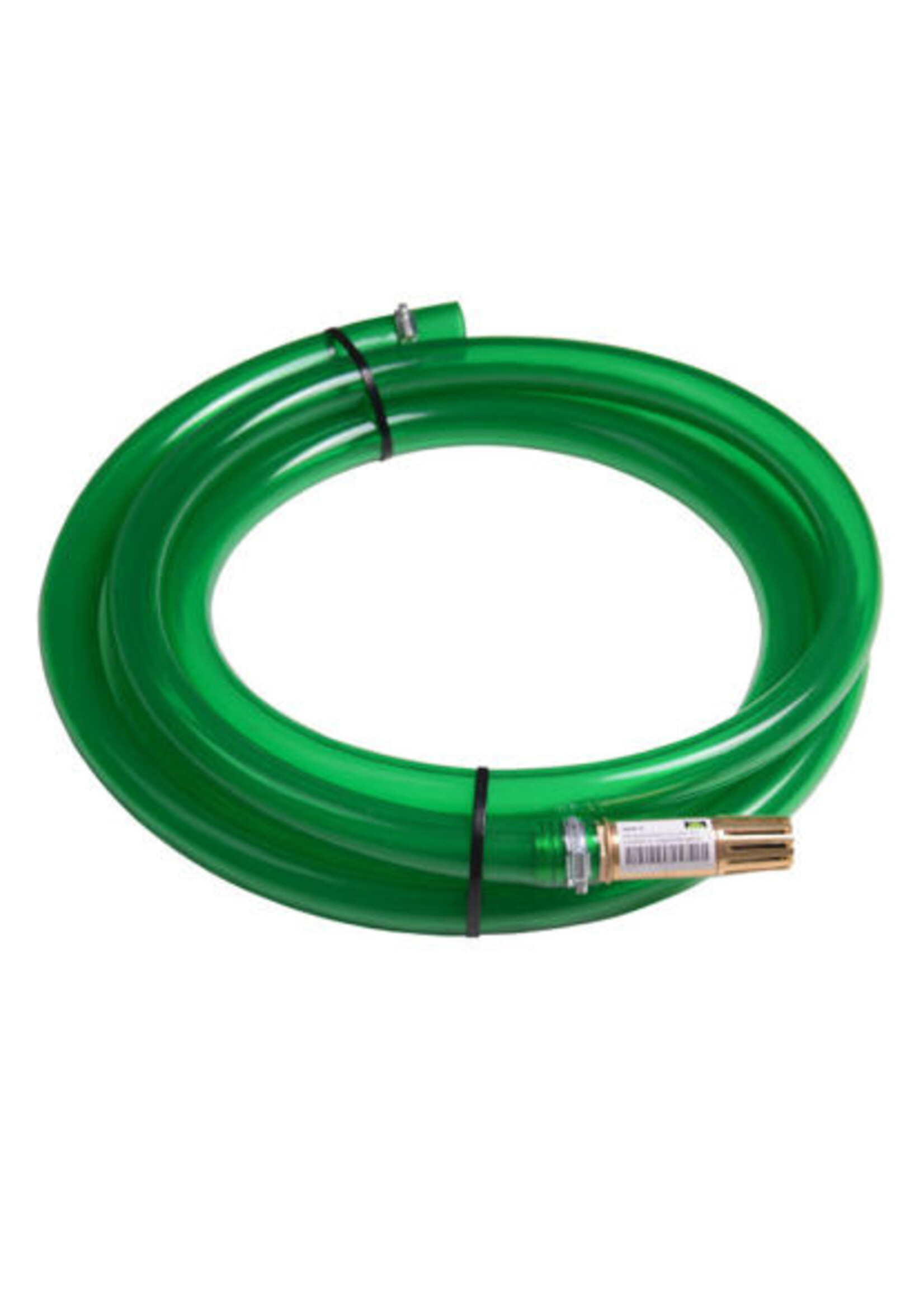 Weidepompslang set groen 5m. compl. MESSING korf +slangklem