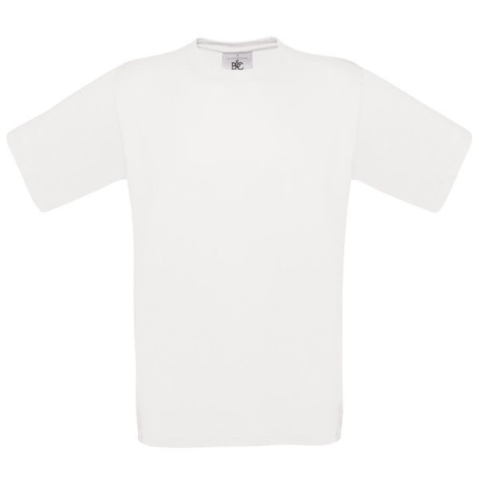 B&C T-shirt wit ( per 5 stuks)