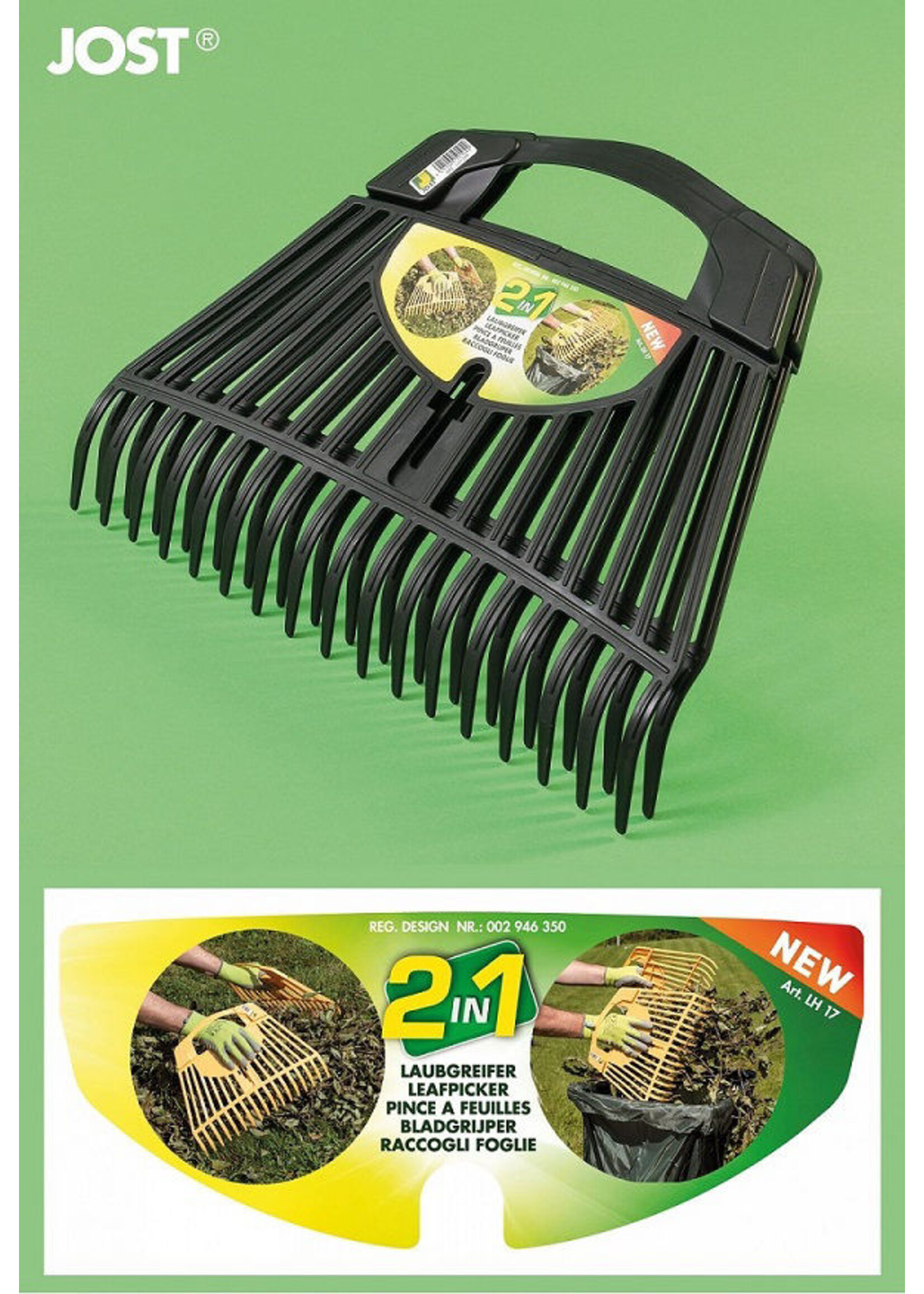 MM Bladgrijper set, 2 in 1, PP zwart