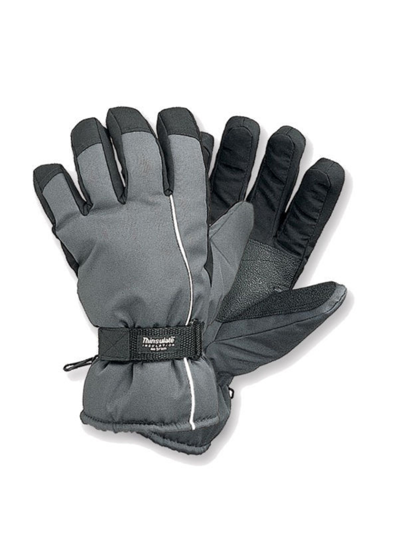 Skihandschoen grijs/zwart -mt. M t/m XXL.