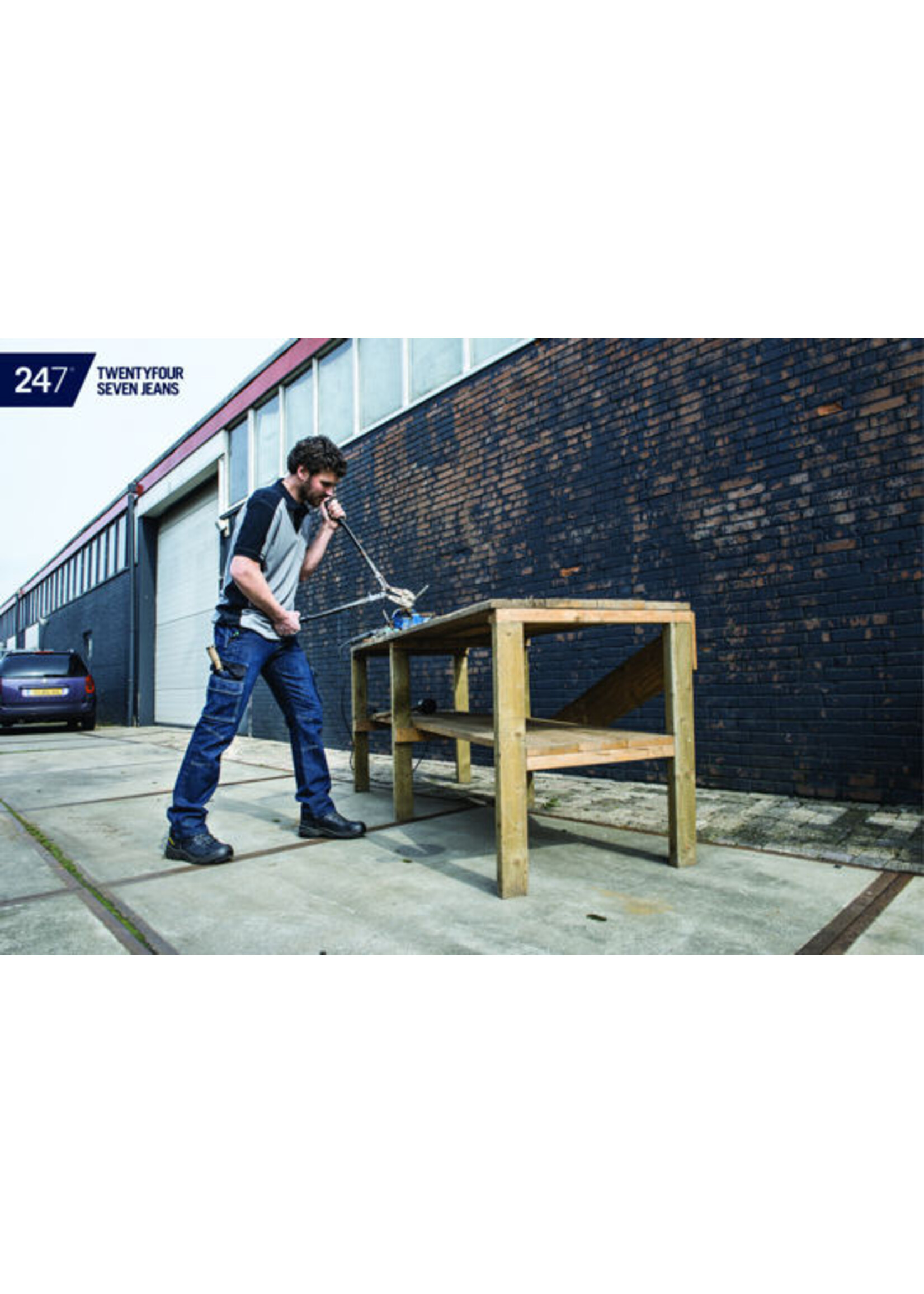 247 247 Grizzly D30 Original Worker fit dark blue denim, W30-L32  t/m W42-L34.