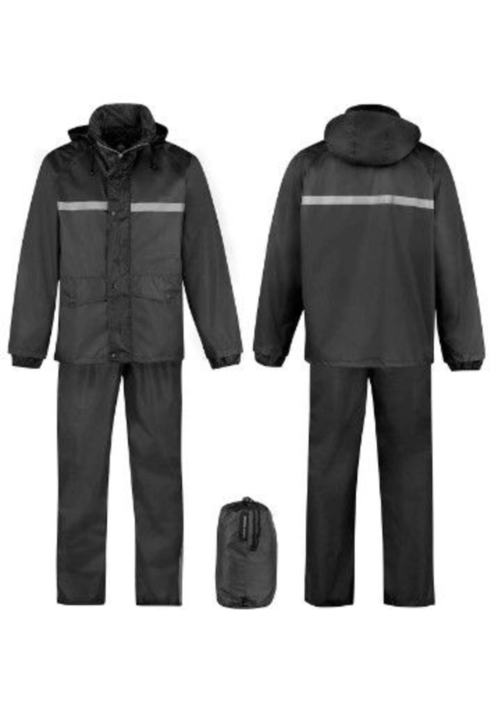 Storvik Regenpak met Reflectie streep S t/m 3XL.  Aqua blauw, Donker blauw, Olijf groen, Zwart.