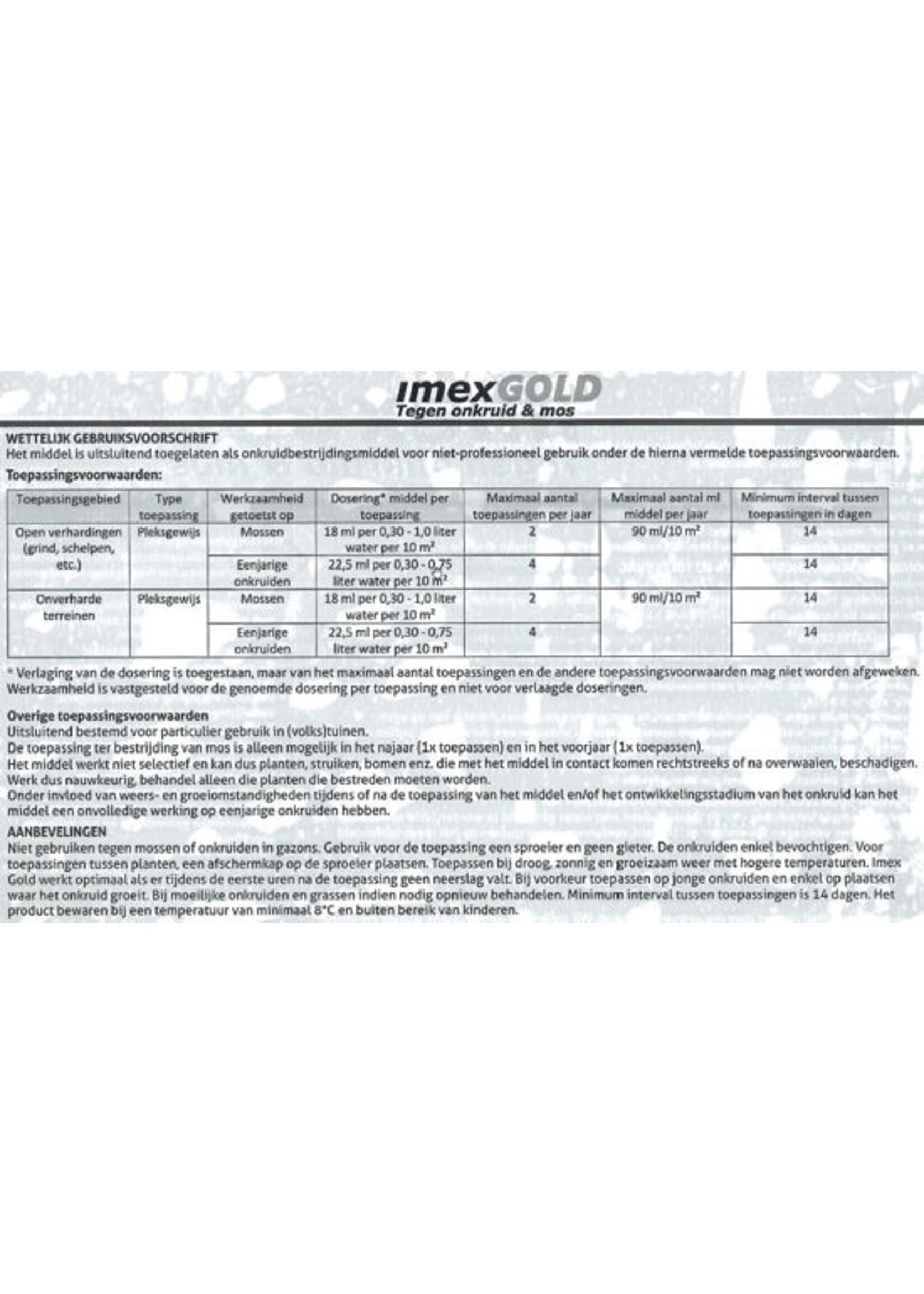 Certis IMEX GOLD tegen onkruid en mos, 450ml