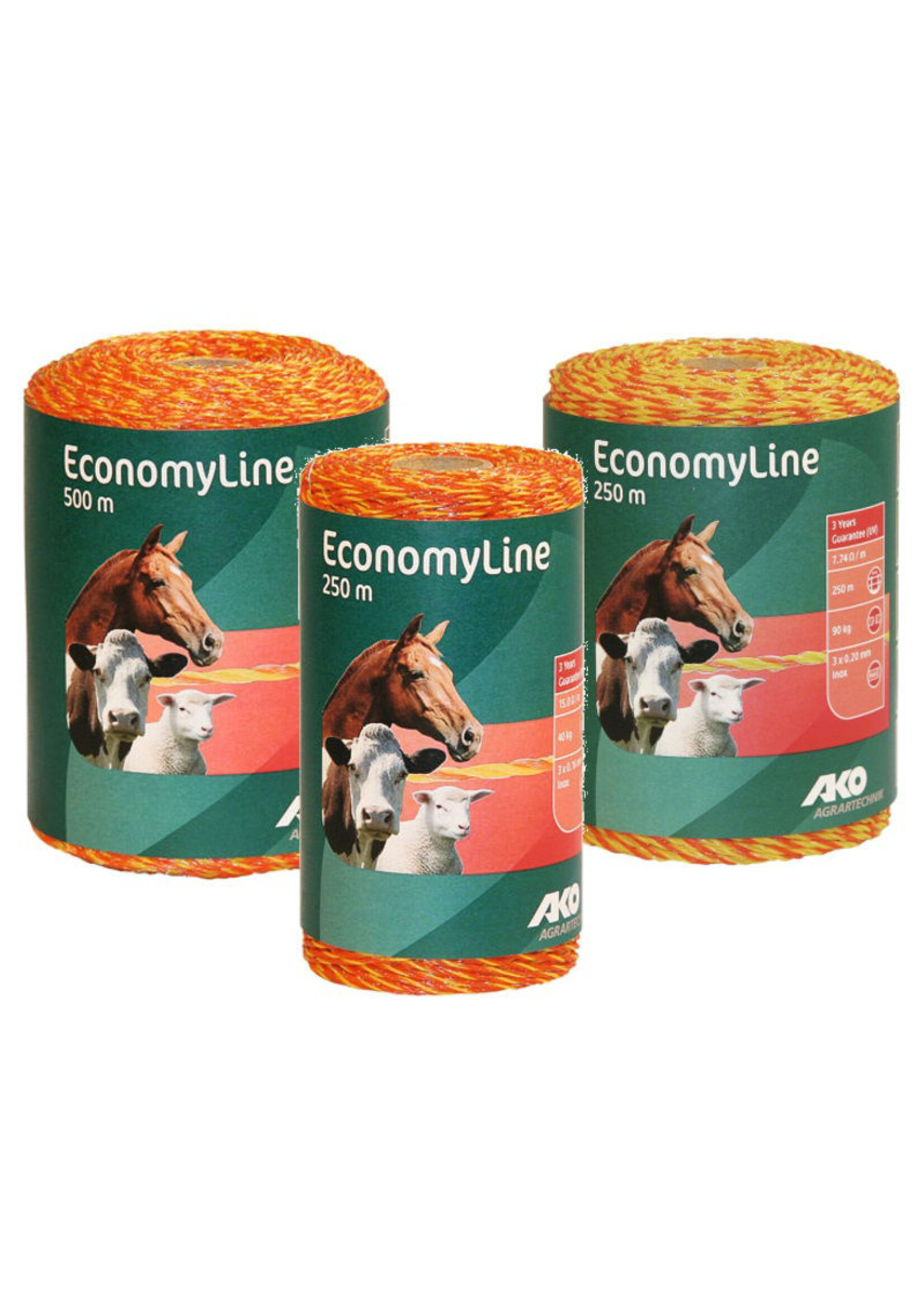 AKO Afrastering AKO EconomyLine schrikdraad geel/oranje 3RVS