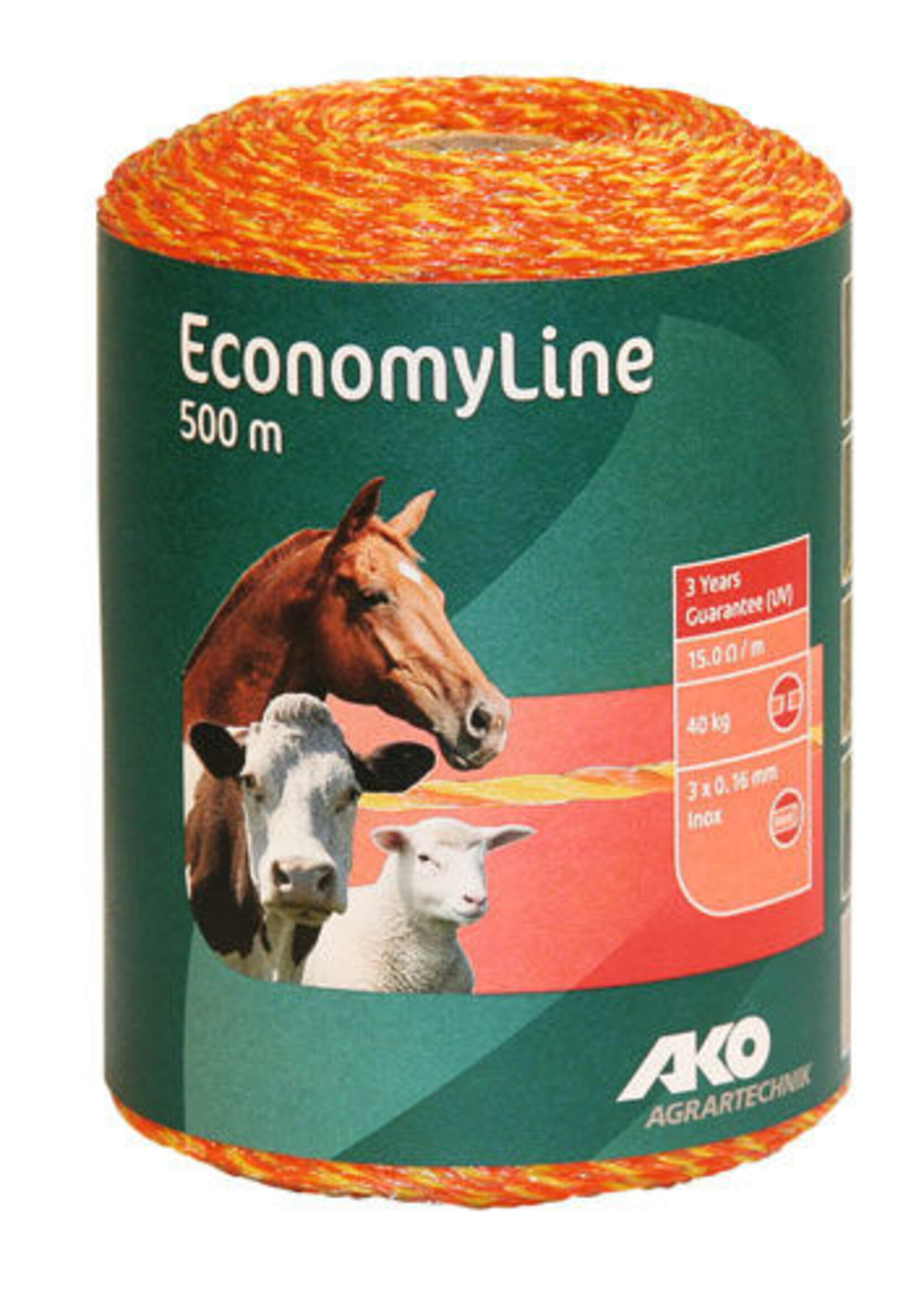 AKO Afrastering AKO EconomyLine schrikdraad geel/oranje 3RVS