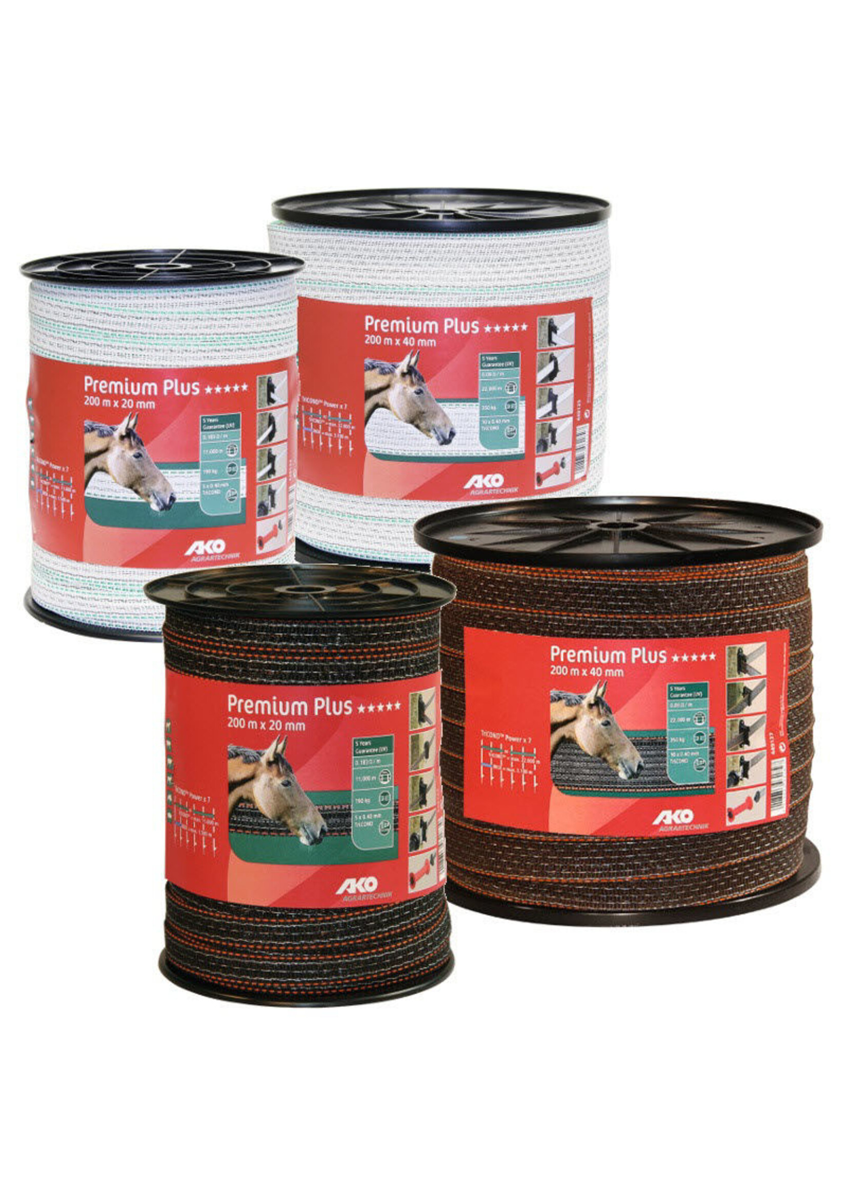 AKO Afrastering AKO Premium Plus schriklint 20 t/m 40mm, 200m.