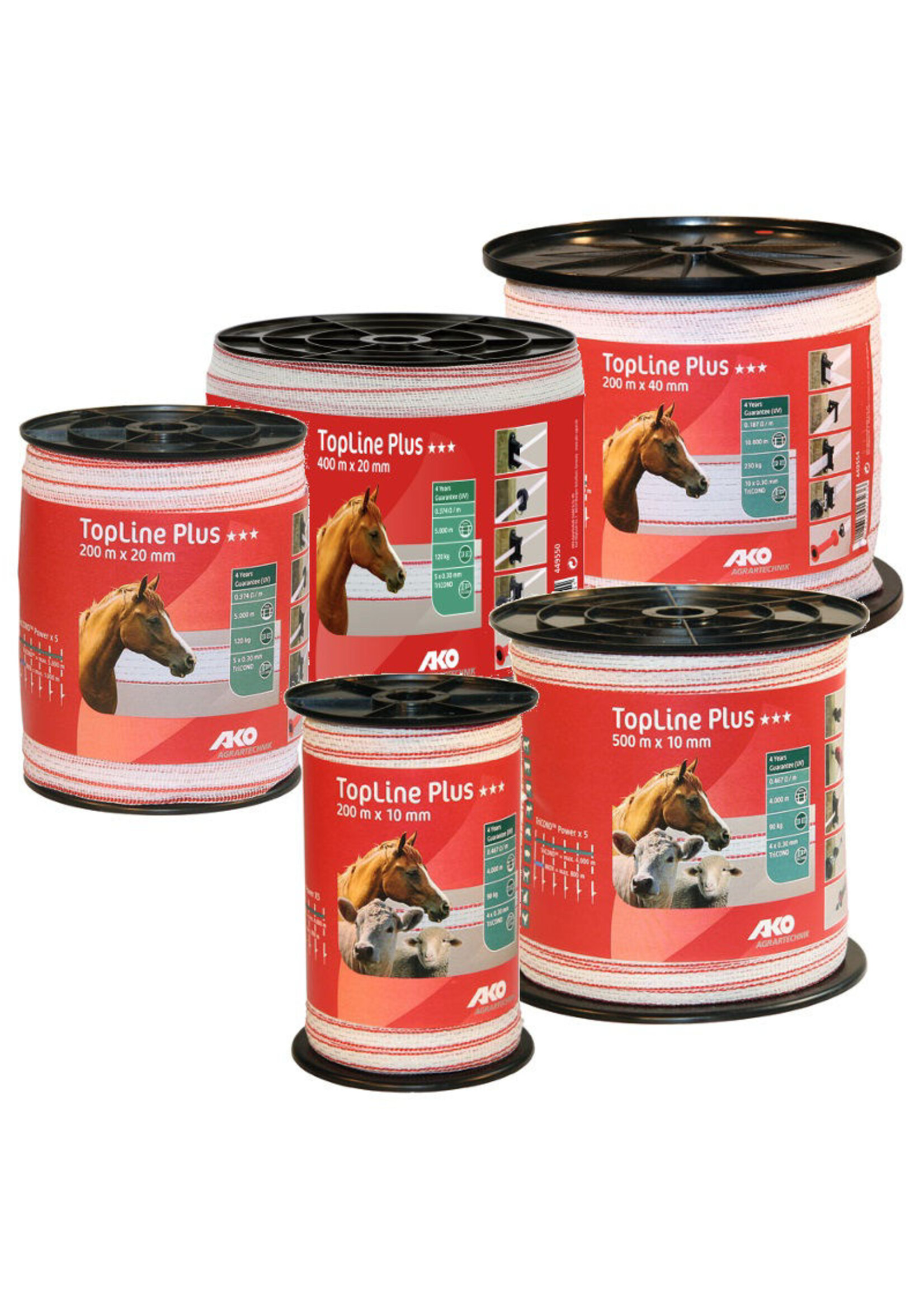 AKO Afrastering AKO TopLine Plus schriklint wit/rood TriCond 0.30mm