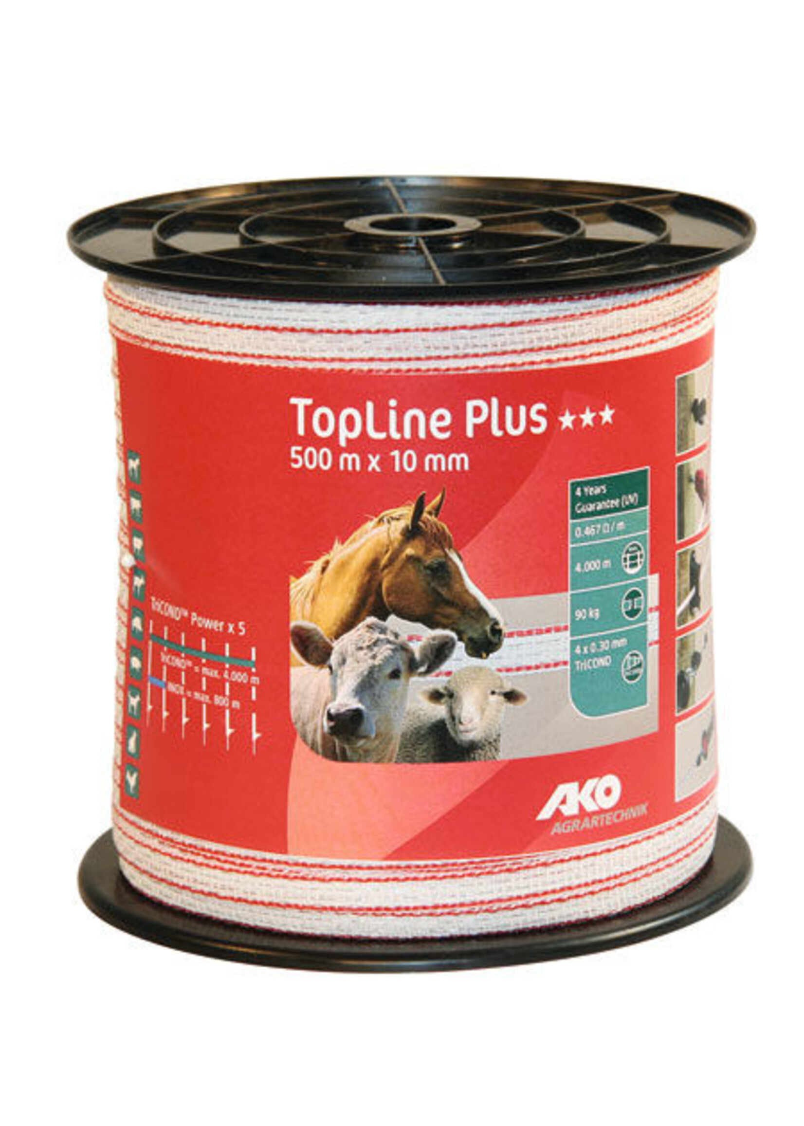 AKO Afrastering AKO TopLine Plus schriklint wit/rood TriCond 0.30mm