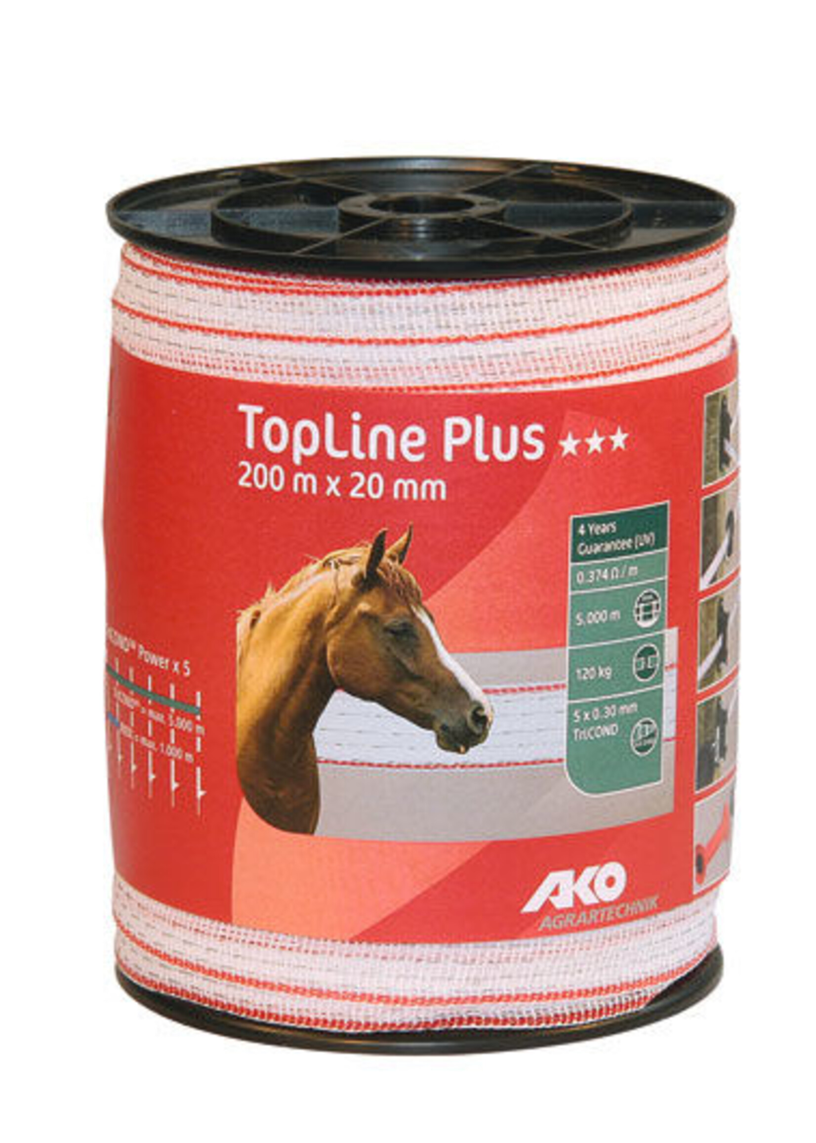 AKO Afrastering AKO TopLine Plus schriklint wit/rood TriCond 0.30mm