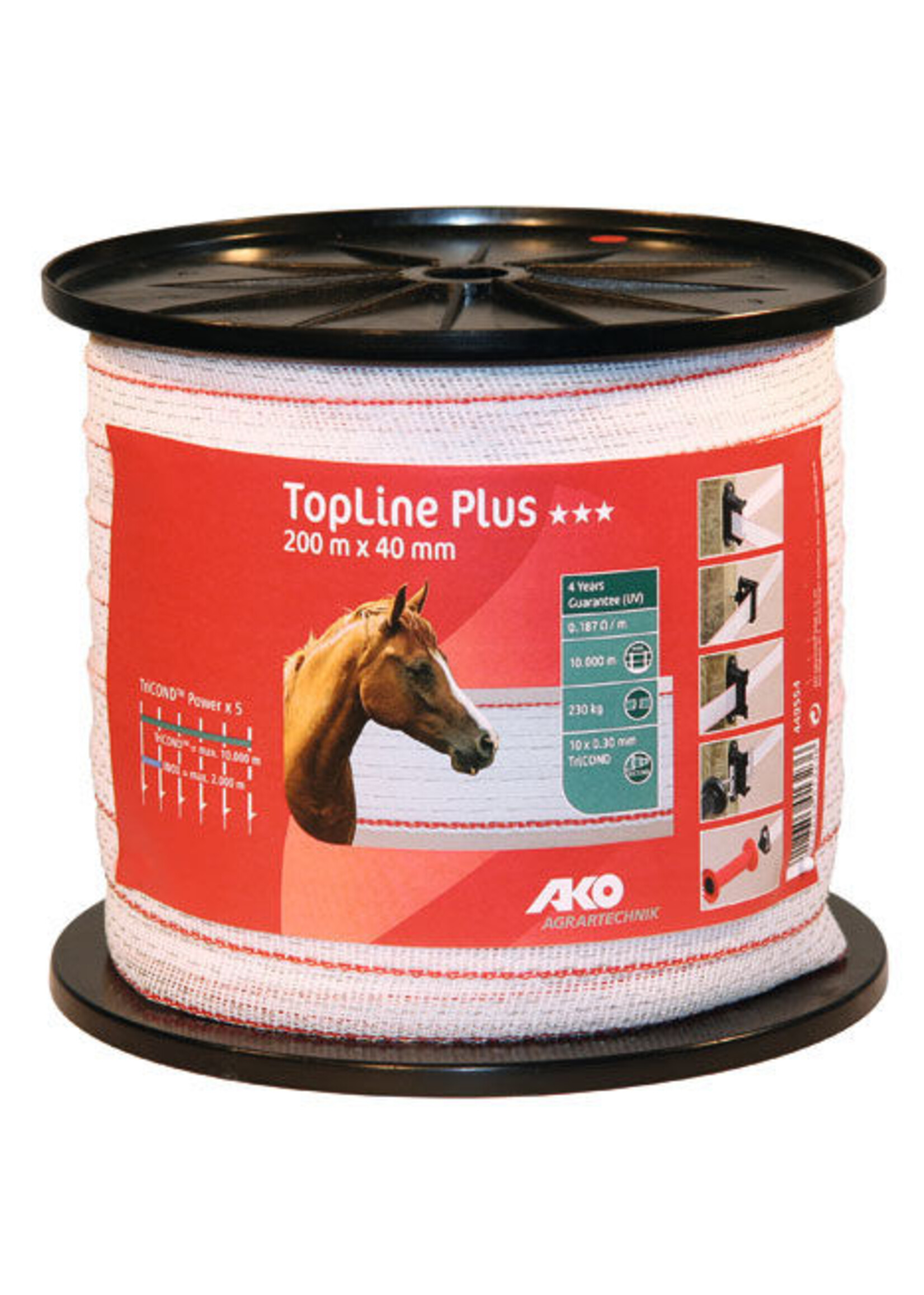 AKO Afrastering AKO TopLine Plus schriklint wit/rood TriCond 0.30mm